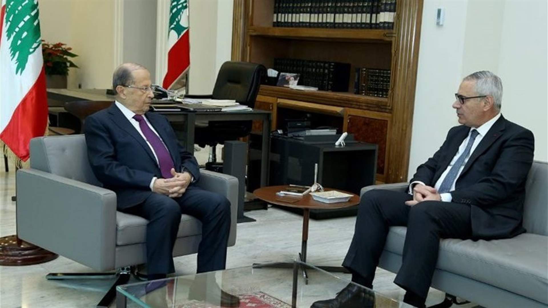 President Aoun discusses with Judge Fahed course of work in courts