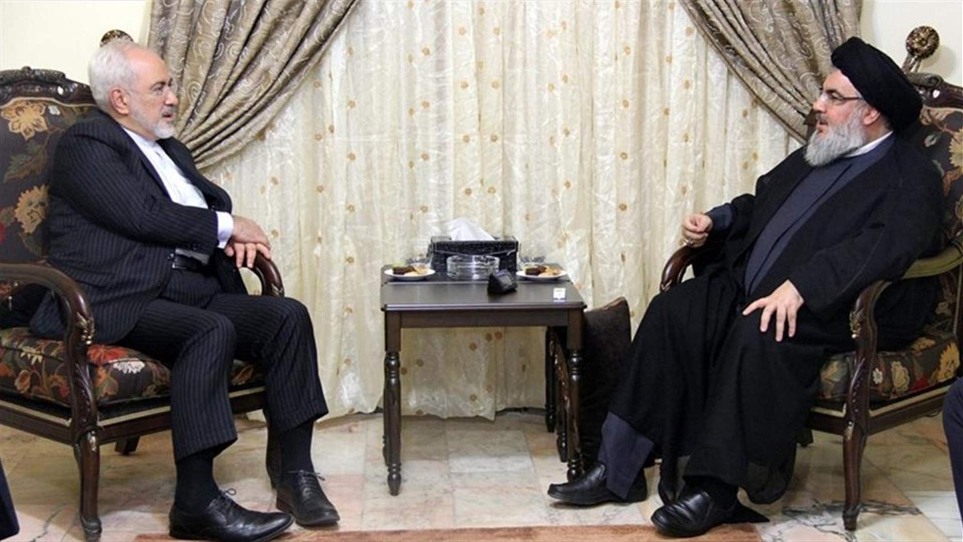 نصر الله استقبل ظريف... "المساندة الإيرانية أدت إلى صنع الانتصارات" (صور)