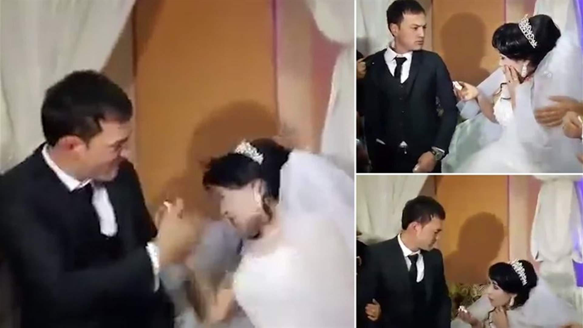 عريس يصفع العروس في حفل الزفاف... وفيديو صادم يوثّق ما حصل!