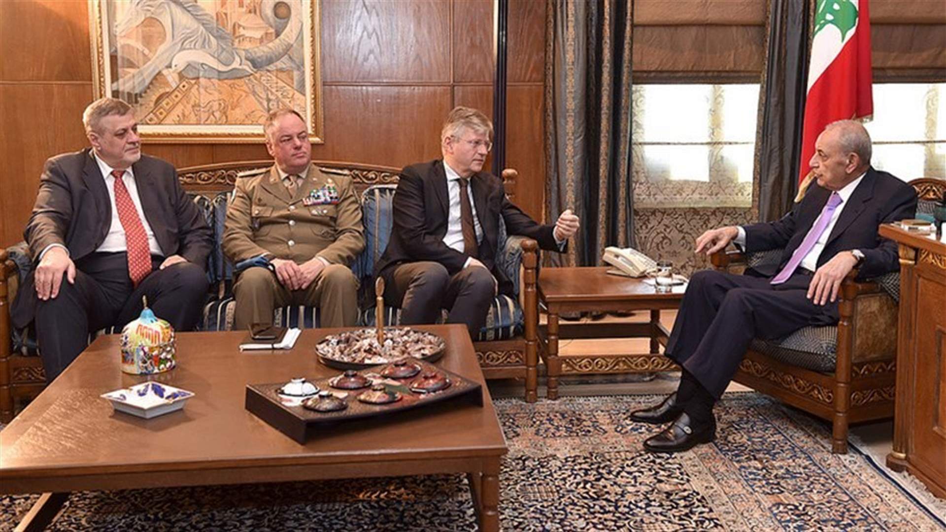 Berri meets with Lacroix, Bou Saab, expresses concerns over delay in maritime border demarcation