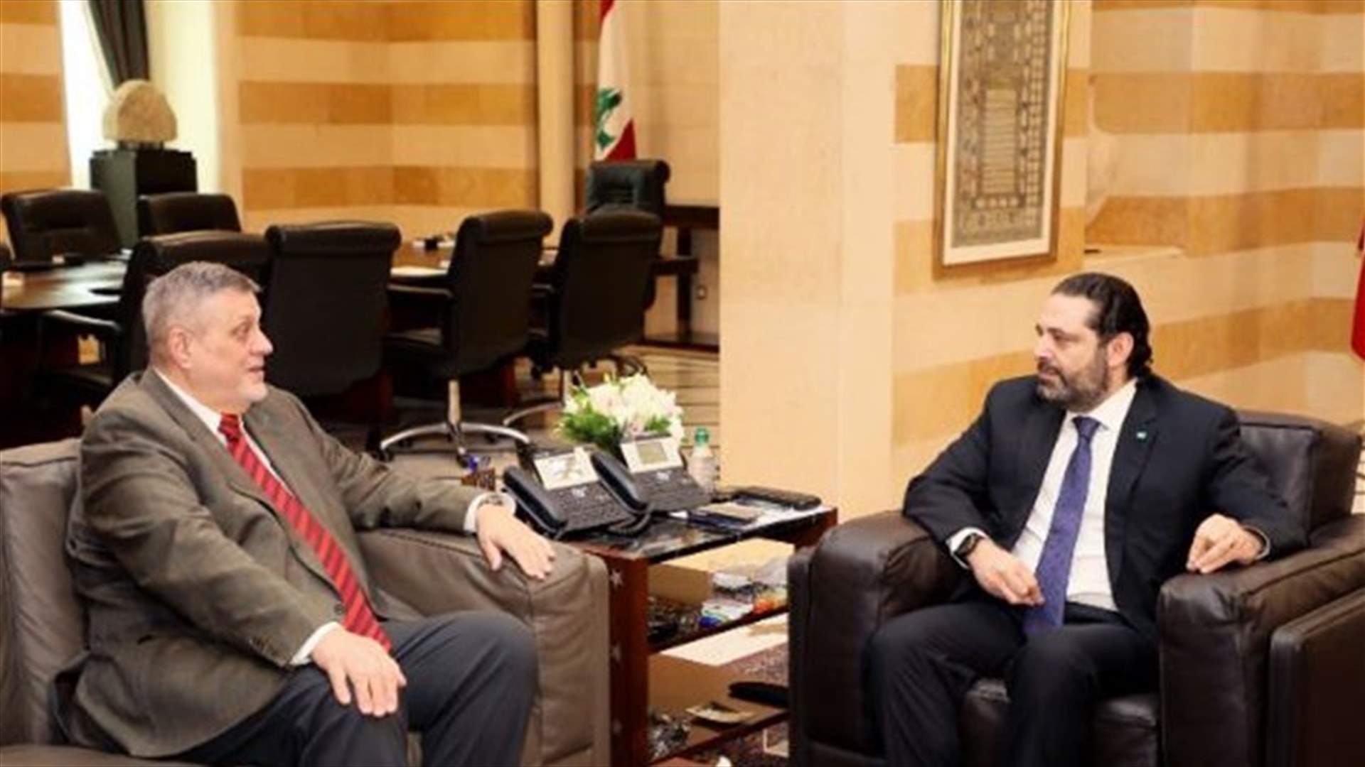UN Special Coordinator for Lebanon meets with PM Hariri