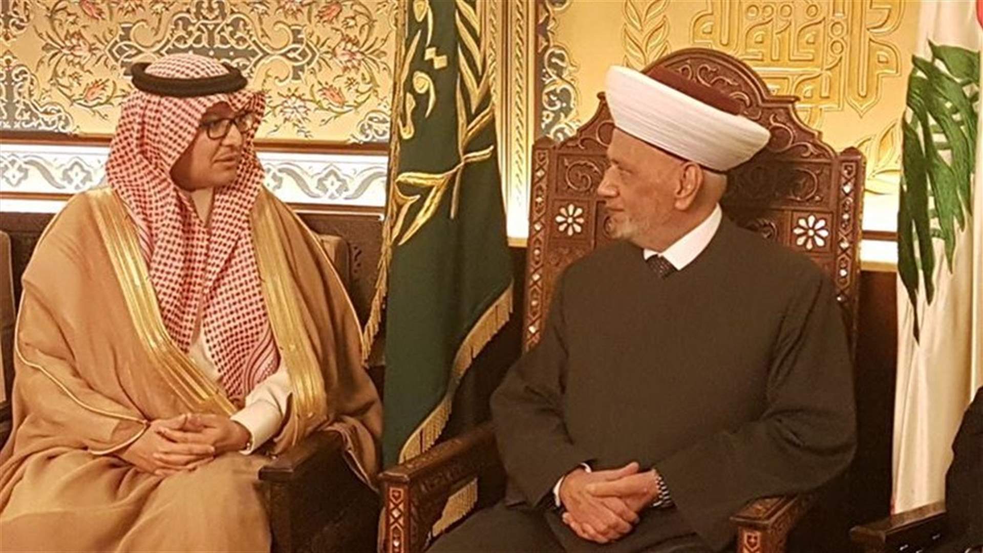 Bukhari after meeting with Mufti Derian: Saudi Arabia keen on Lebanon’s stability