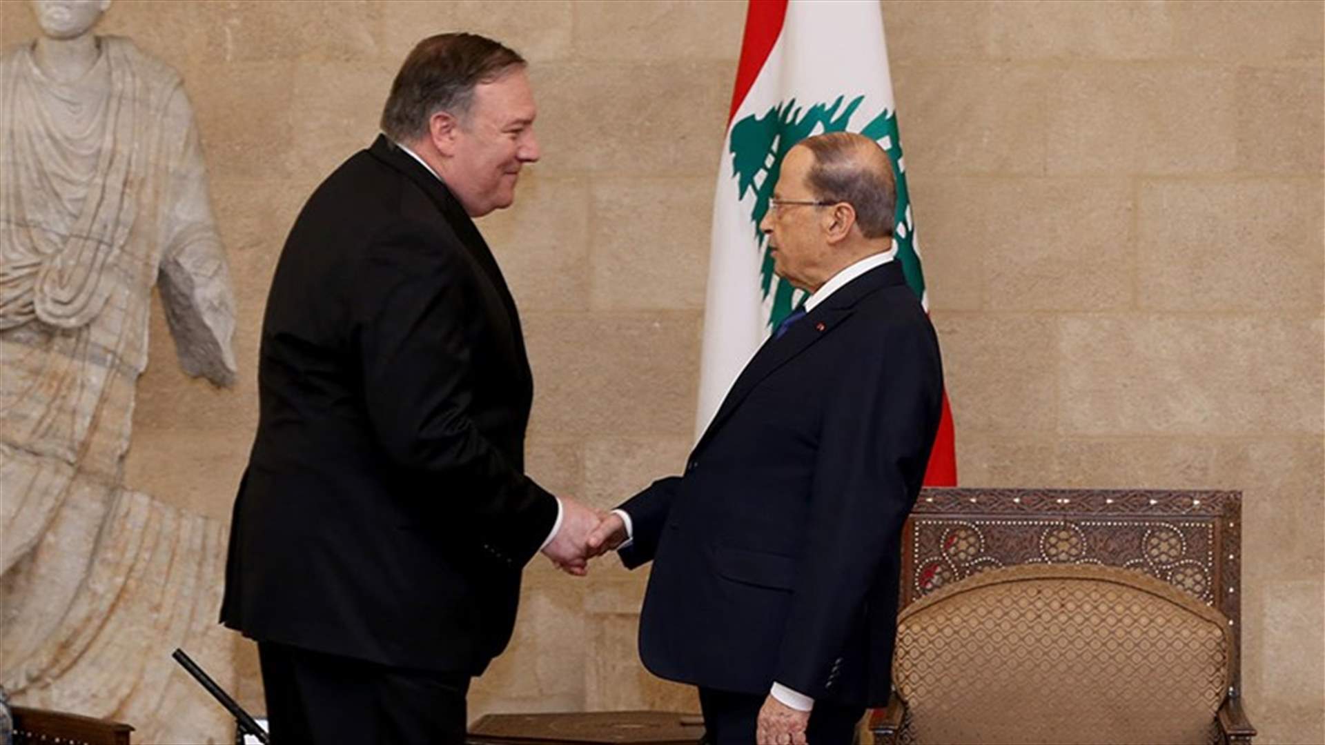 القصر الجمهوري: الأصول البروتوكولية طُبقت كلها في زيارة بومبيو الى قصر بعبدا