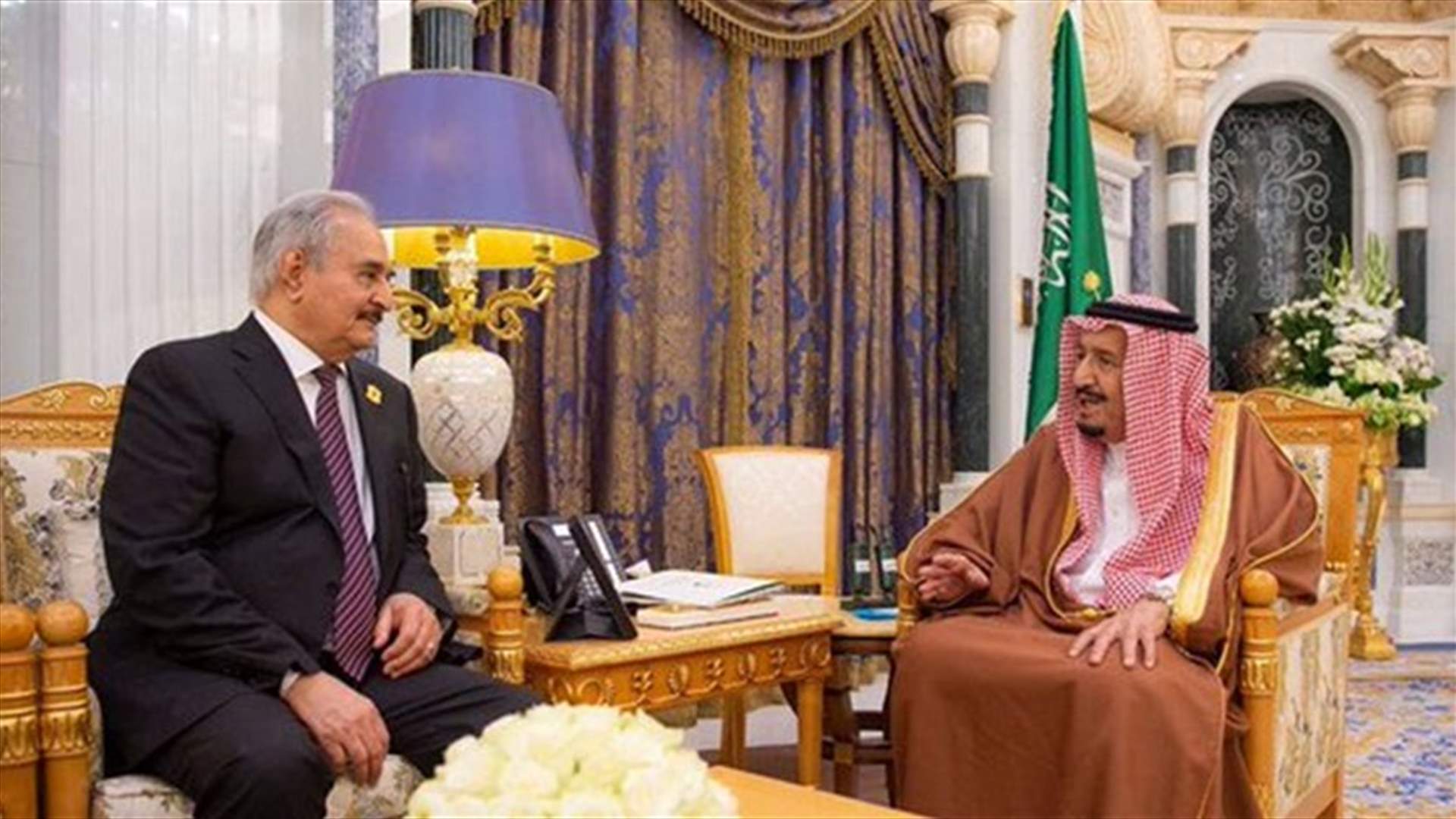 Saudi King Salman meets Libya's General Haftar