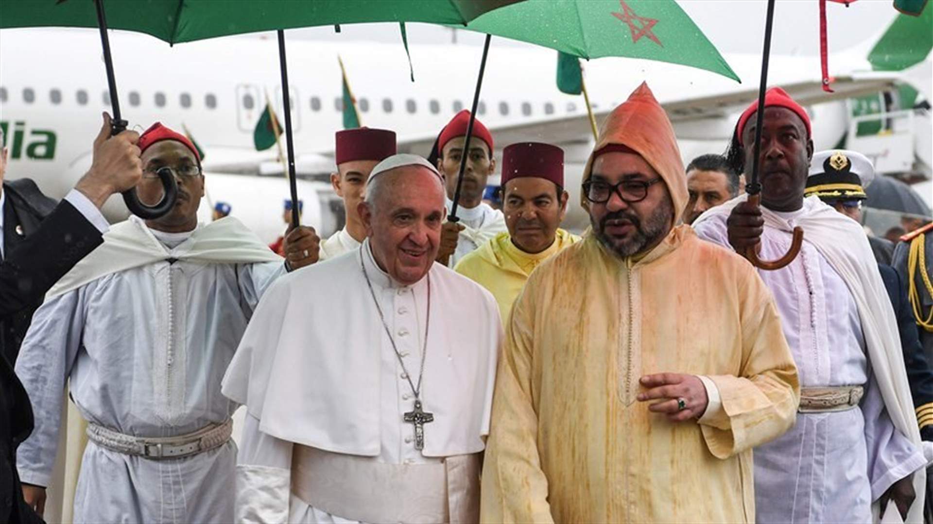 Pope arrives in Morocco for two-day trip