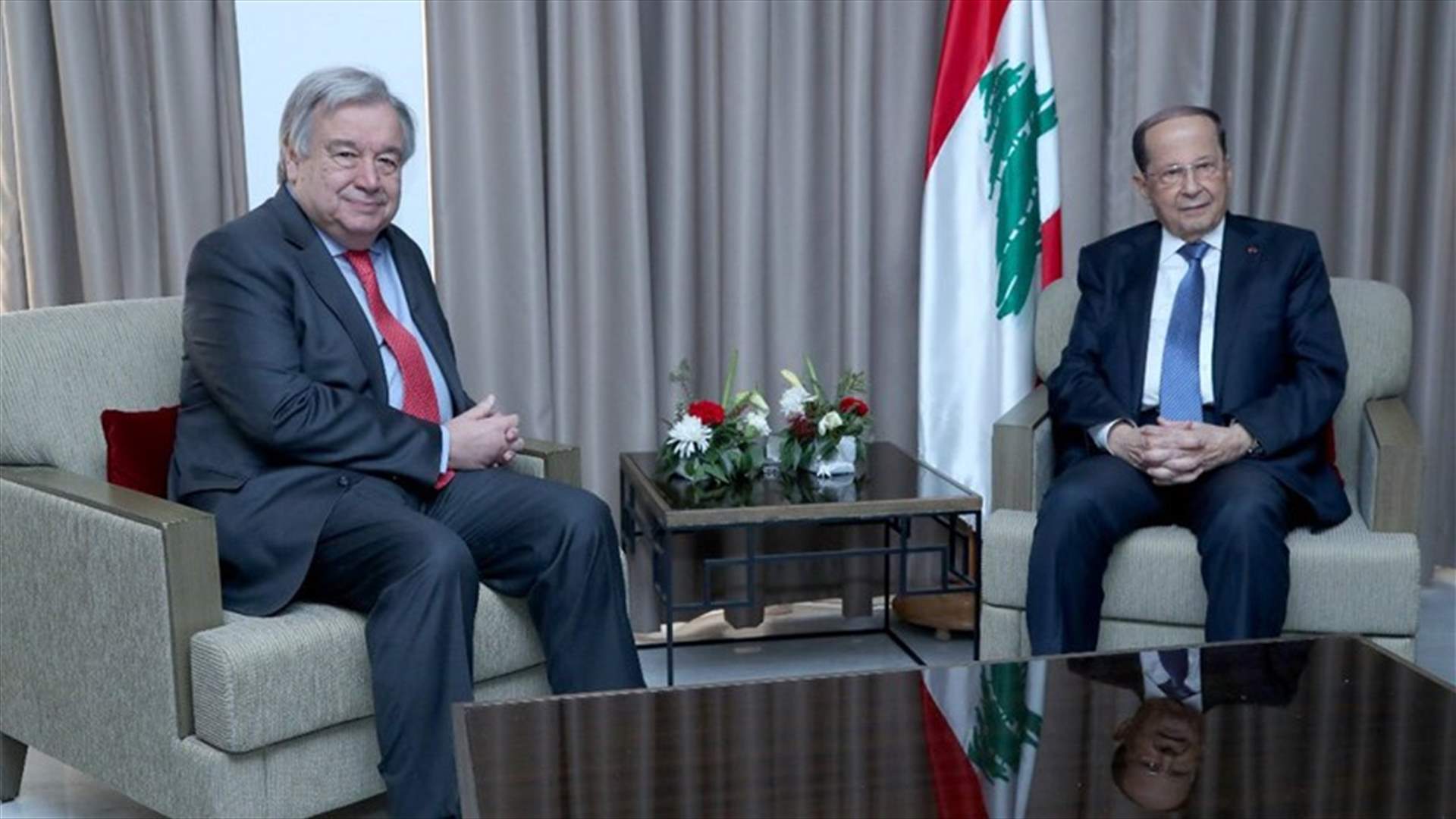 عون لغوتيريس: الأولوية بالنسبة للبنان هي عودة النازحين السوريين