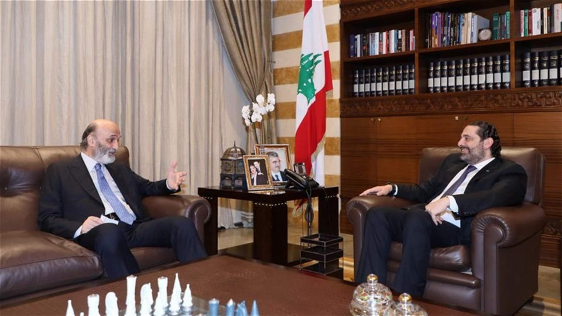 Hariri meets with Geagea at Beit al-Wasat, tackled political situation (Photos)