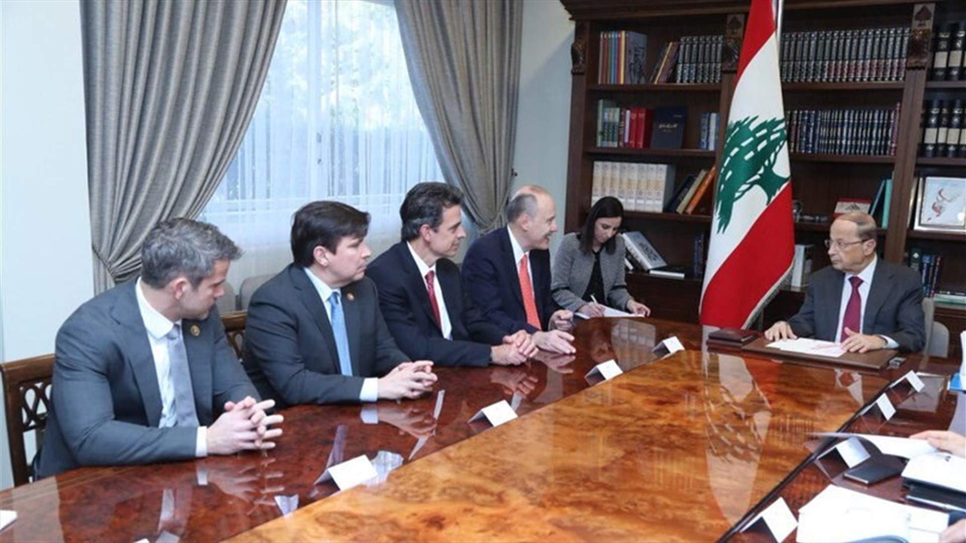 Aoun to US congress delegation: Lebanon rejects Israeli sovereignty over Golan Heights