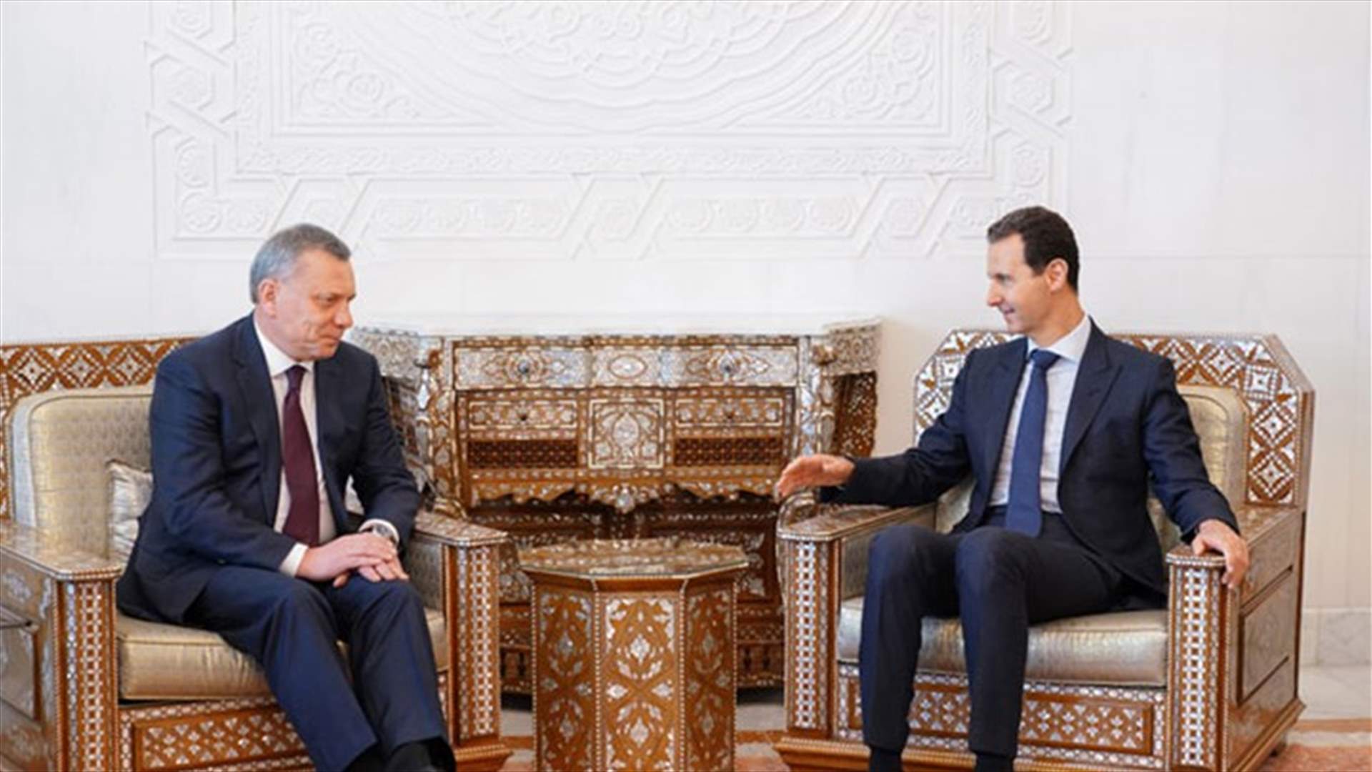 الأسد يبحث مع بوريسوف التعاون القائم بين سوريا وروسيا