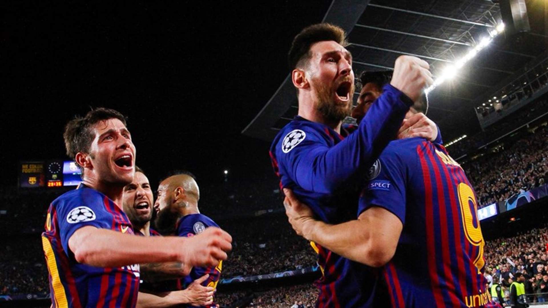ثنائية ميسي تضع برشلونة على أعتاب نهائي دوري ابطال أوروبا