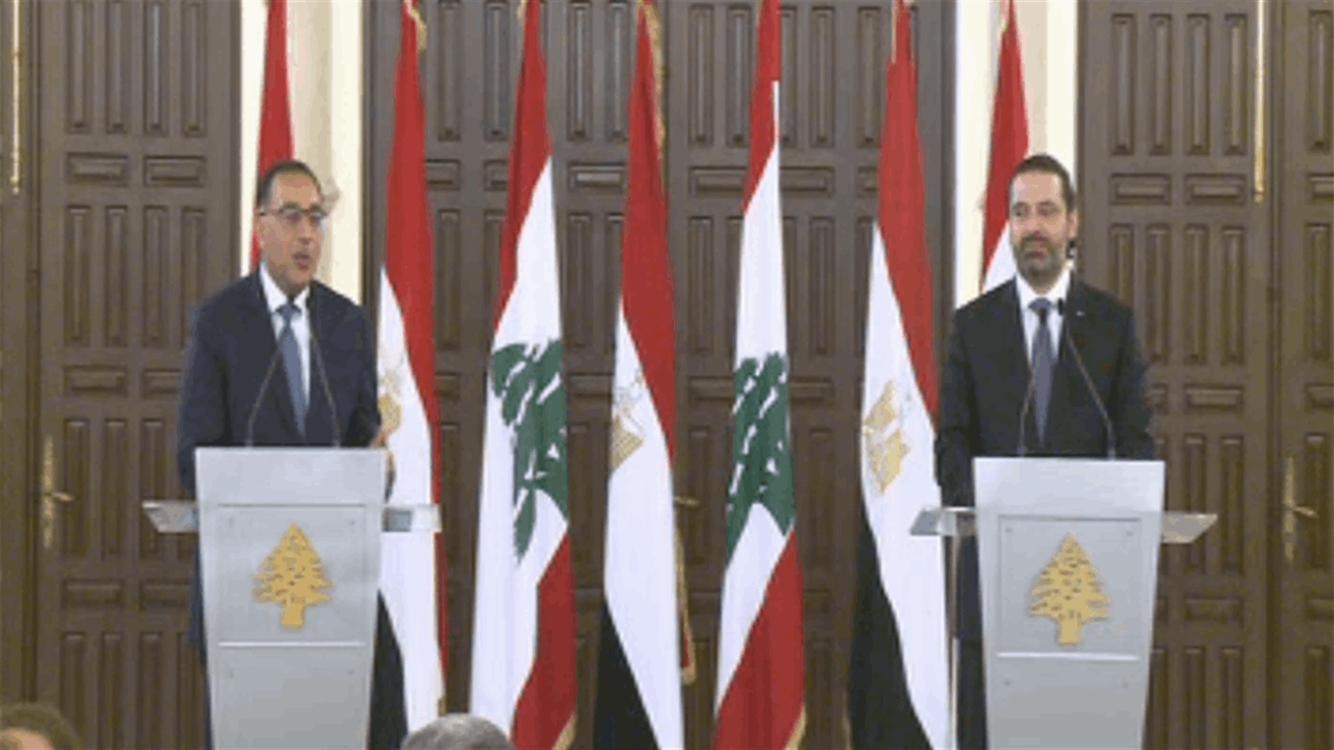 PM Hariri and Egyptian counterpart sign memos of understanding