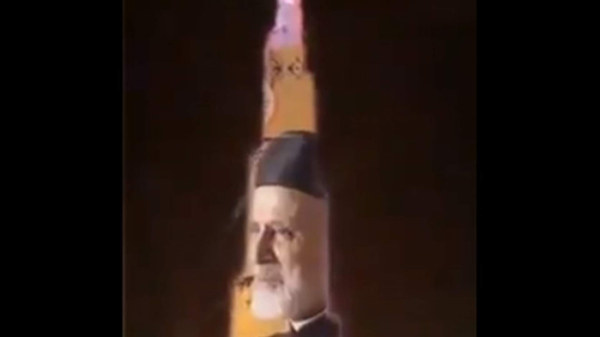 فيديو صورة البطريرك صفير على برج خليفة مركب وغير صحيح