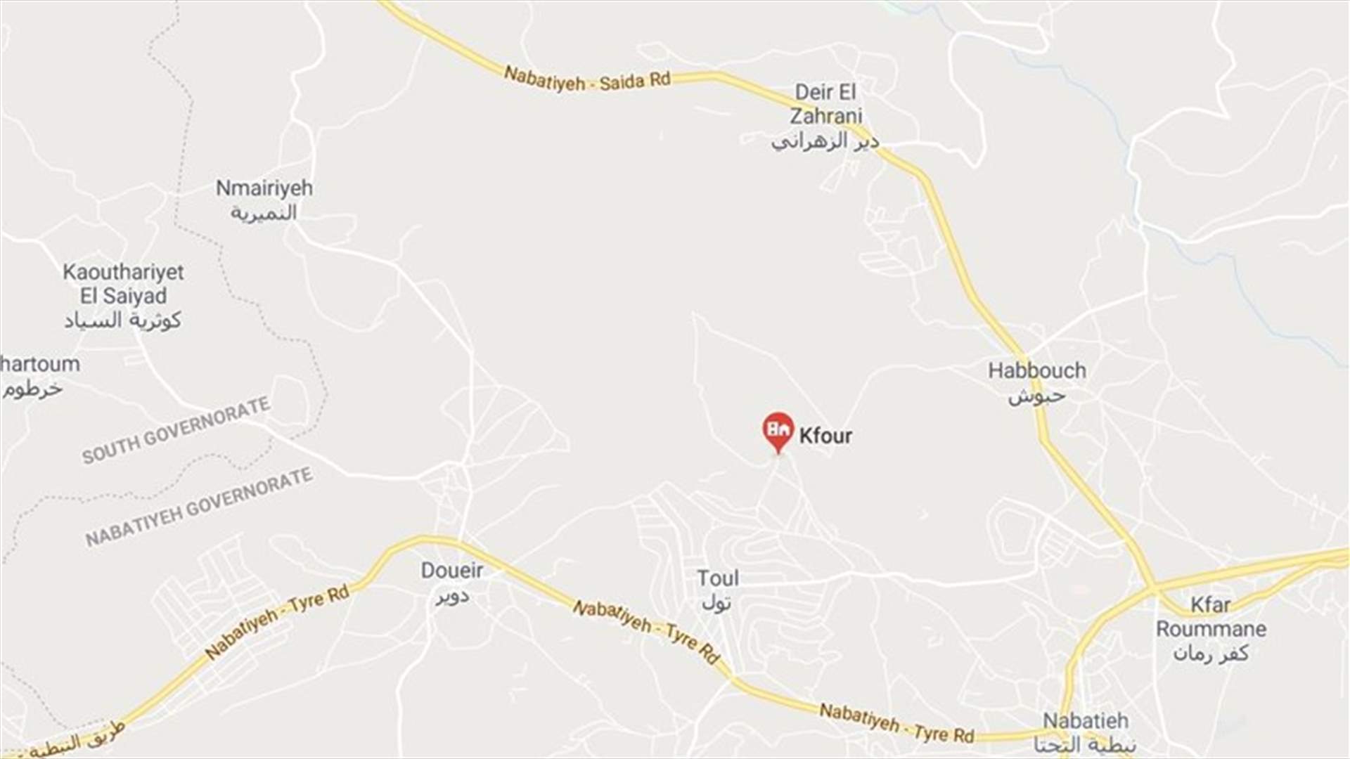3 جرحى في حادث سير على طريق النبطية الكفور (صورة)