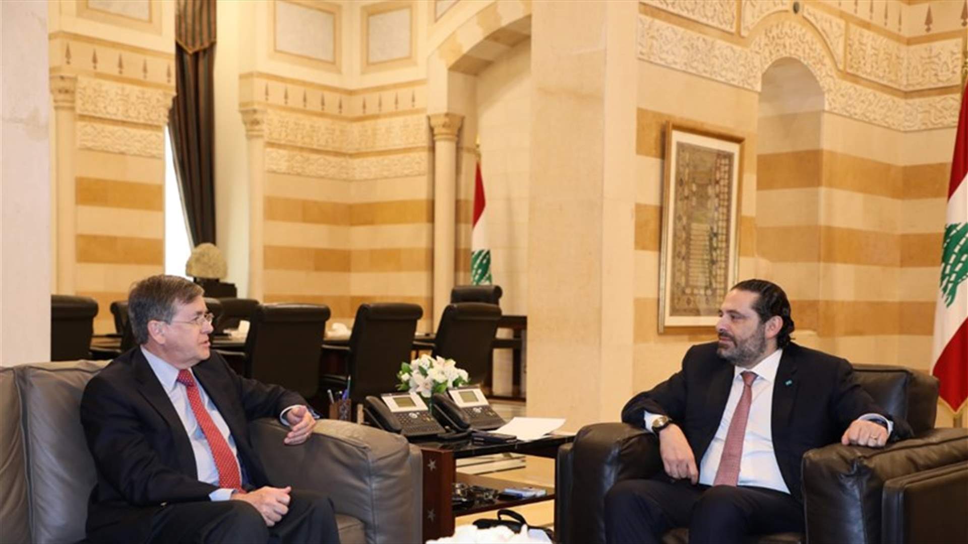 الحريري بحث مع ساترفيلد في المستجدات محليًا واقليميًا