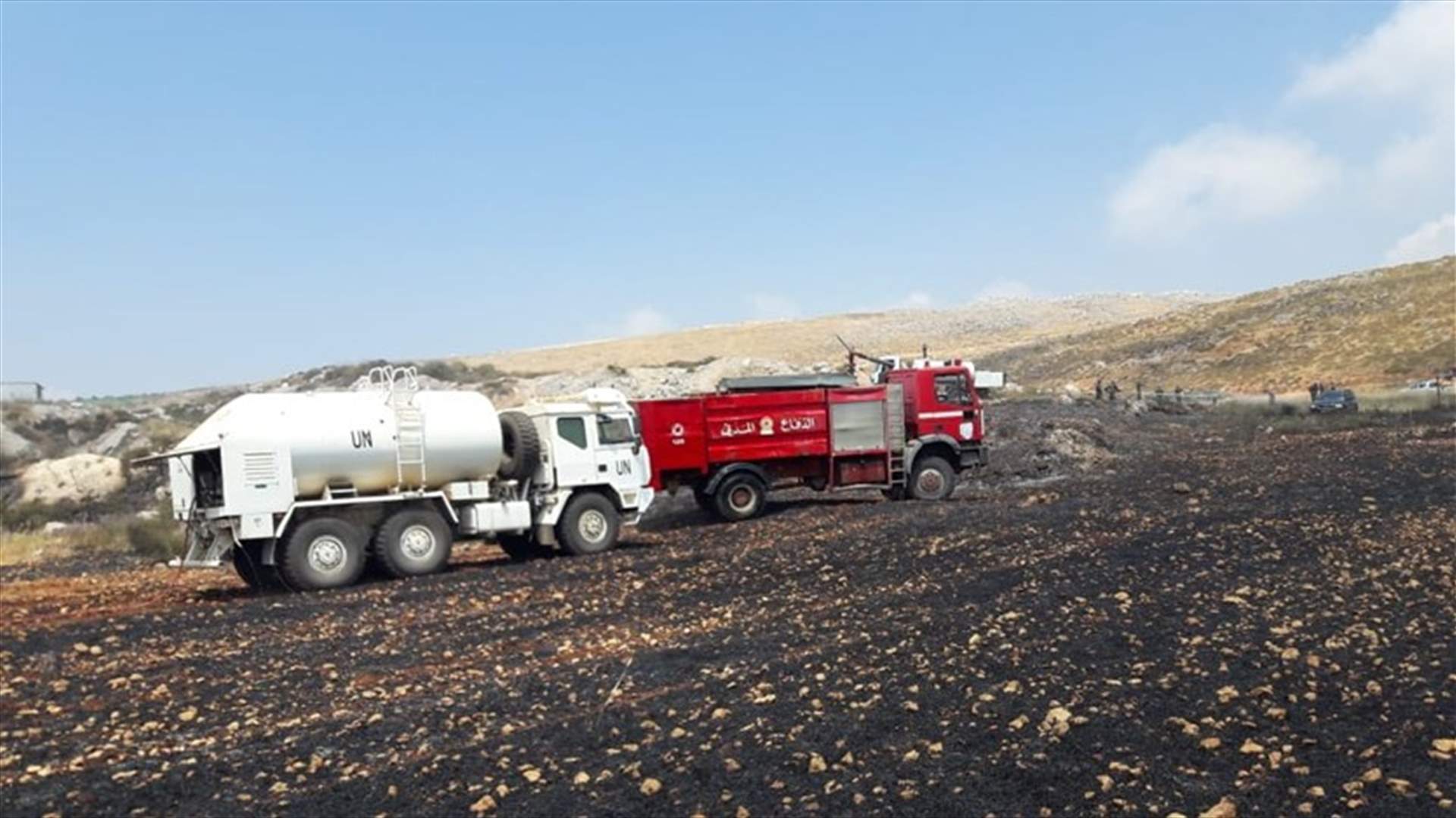 حريق في بلاط مرجعيون والدفاع المدني عمل على اخماده (صورة)