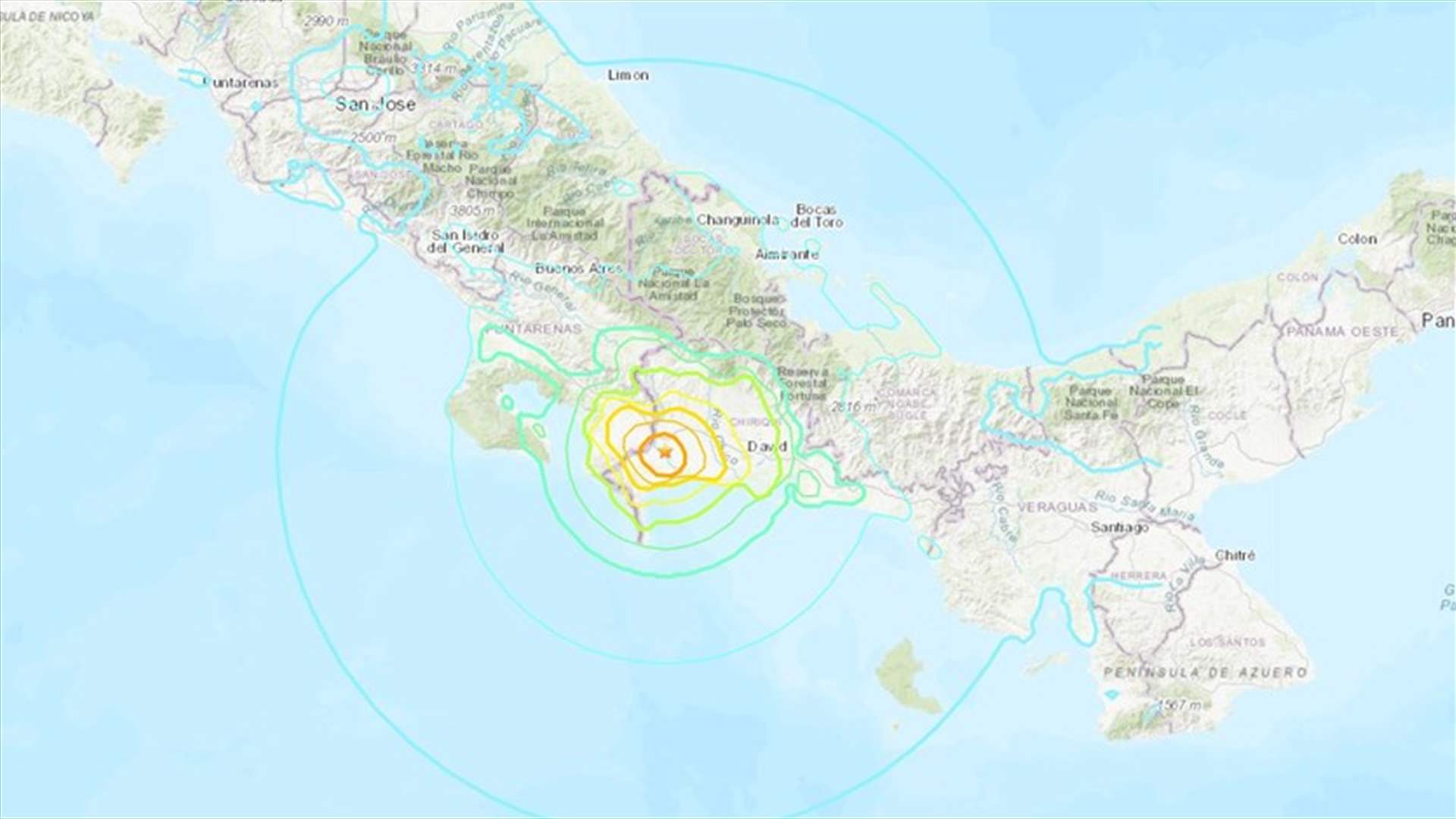 زلزال بقوة 6.3 درجات يضرب حدود بنما - كوستاريكا