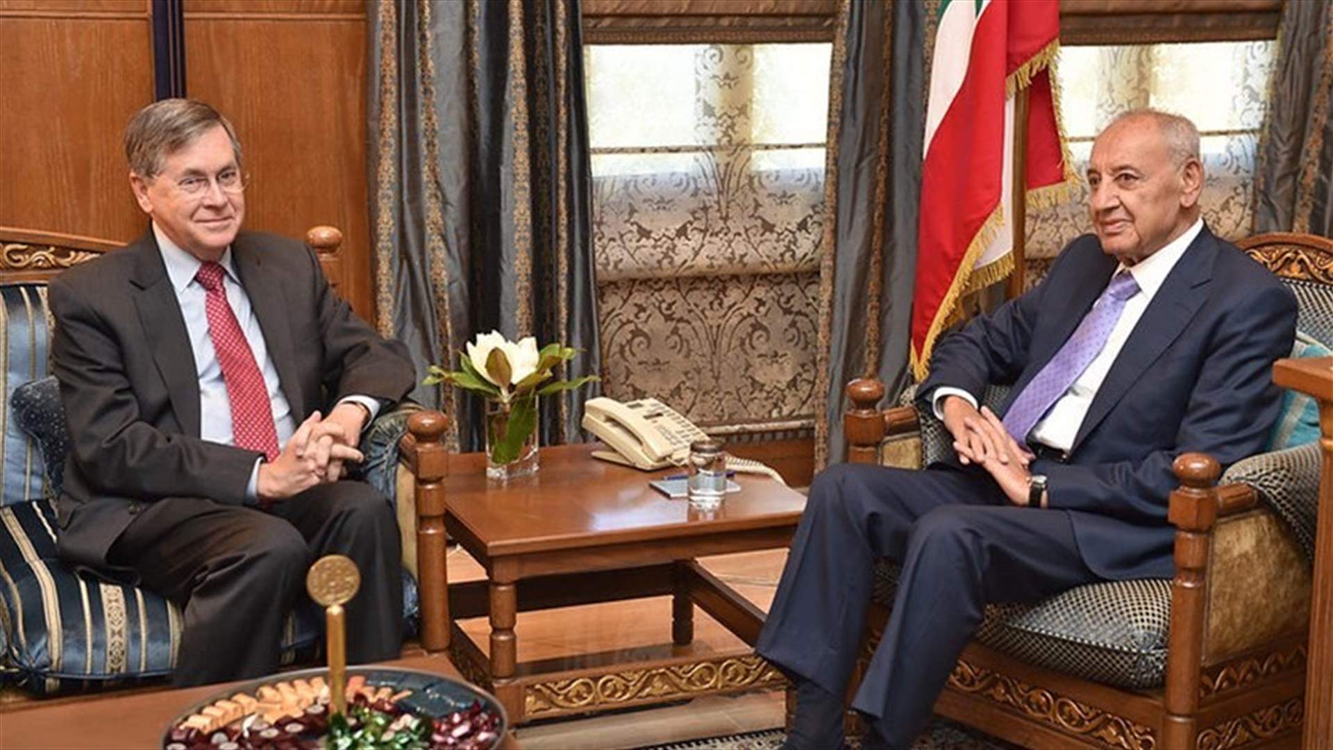 Satterfield holds talks with Berri in Ain al-Tineh