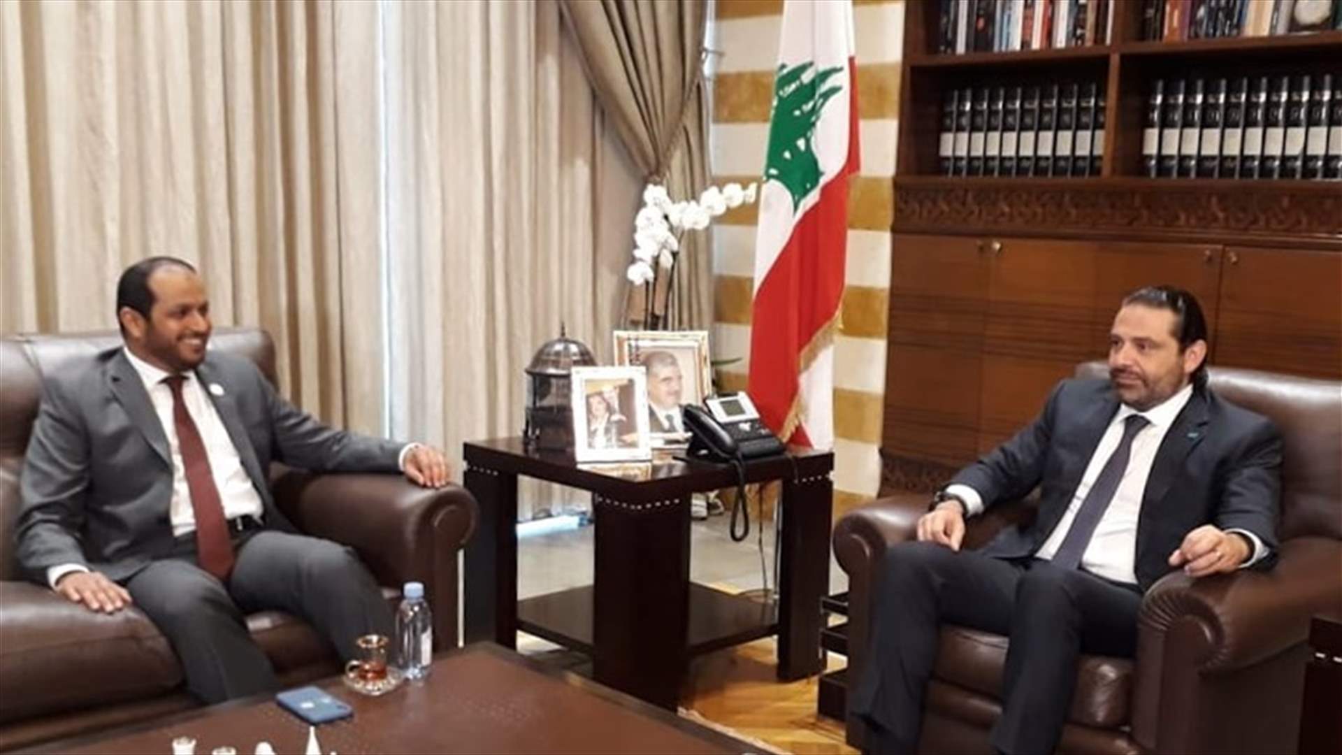 الحريري عرض مع الشامسي المستجدات والعلاقات مع الامارات
