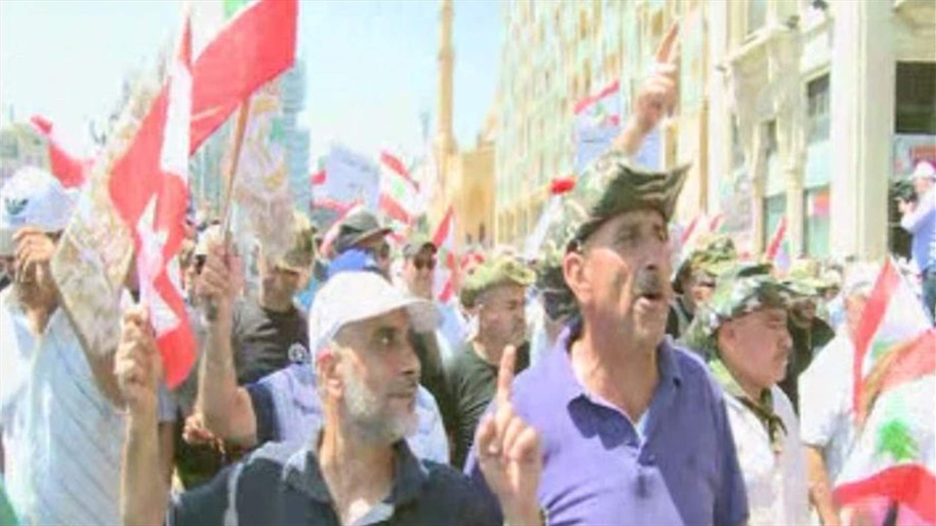 Retired servicemen stage sit-in amid tight security measures as parliament holds session