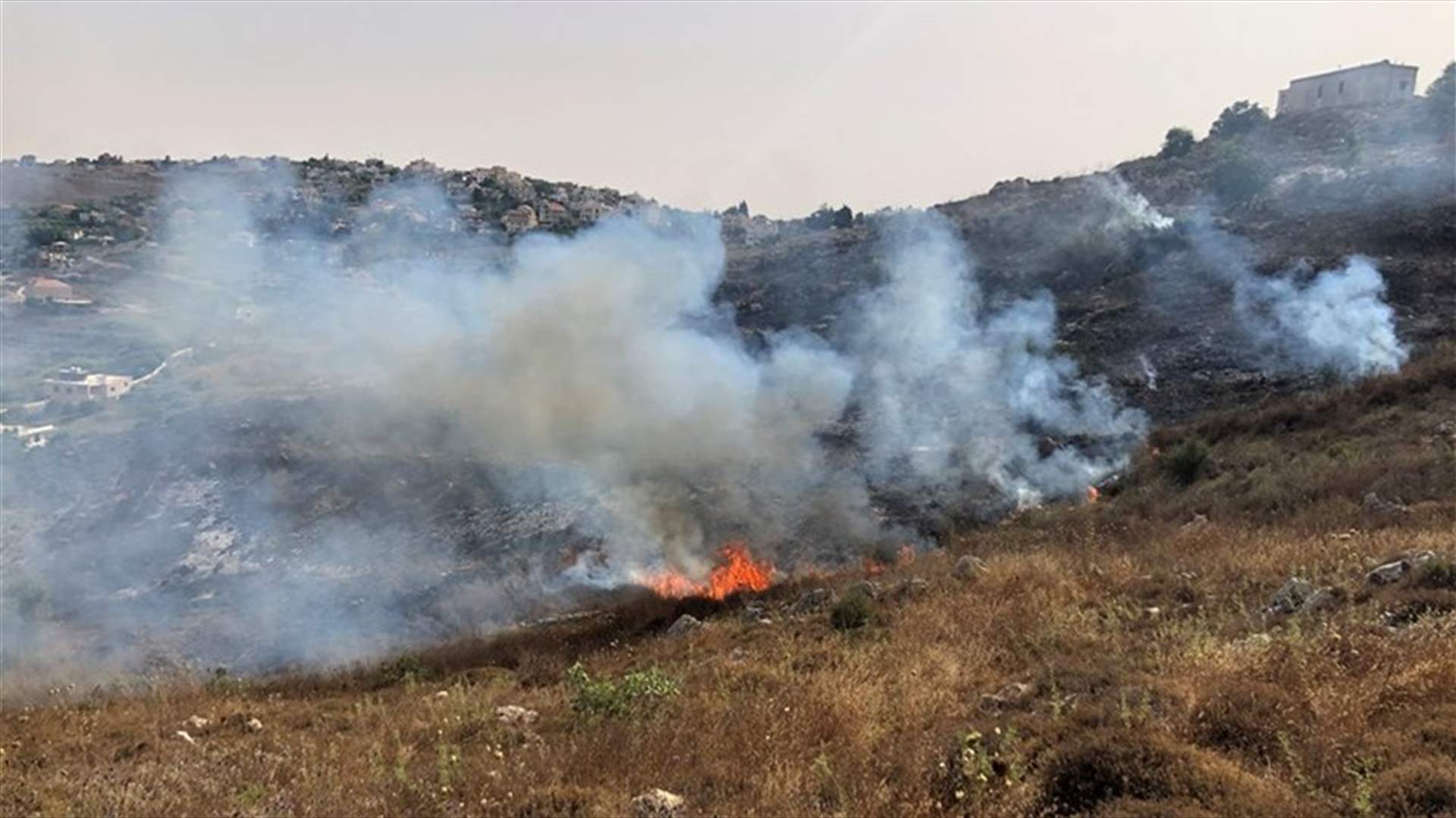 حريق كبير في خراج بلدة القليعة والدفاع المدني يعمل على اخماده