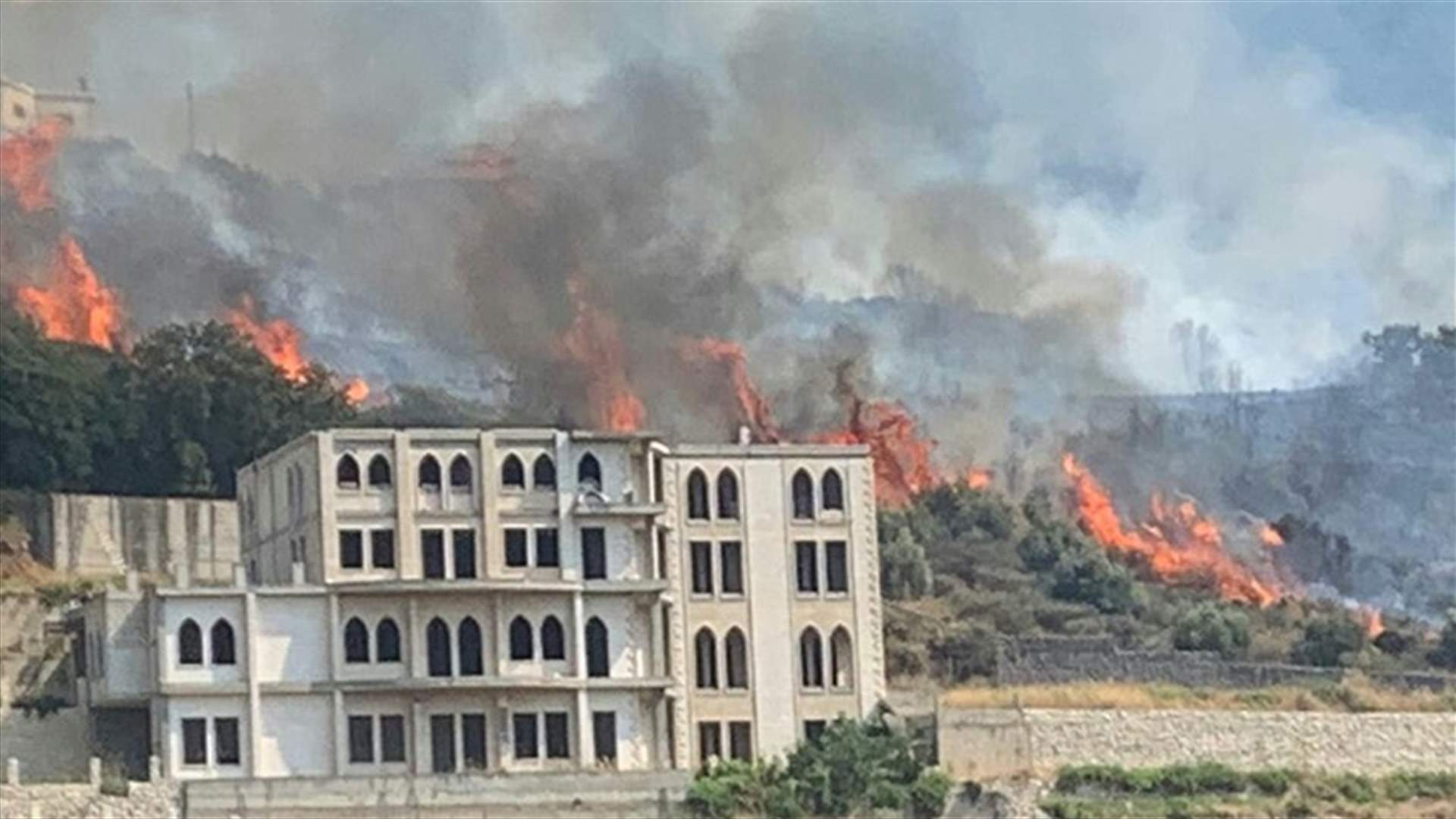 حريق كبير في أحراج بلدة حيزوق العكارية