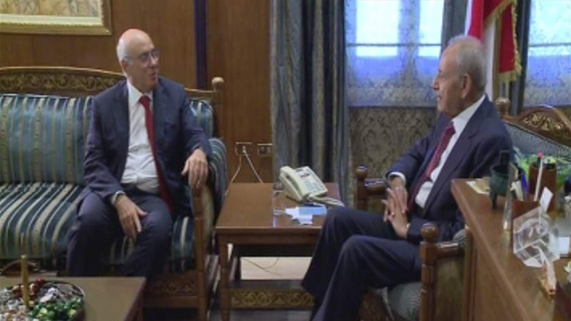 Abou Sleiman meets with Berri in Ain al-Tineh, discusses situation of Palestinian refugees