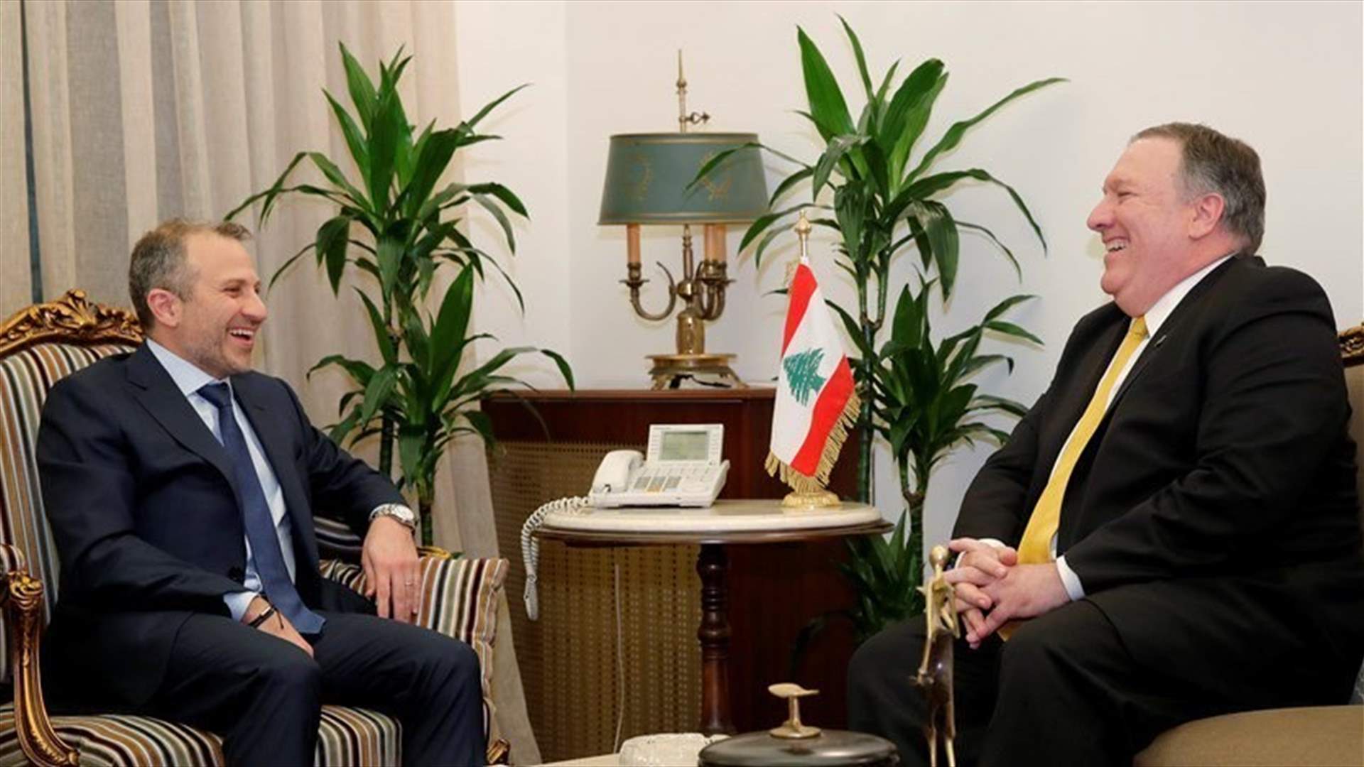 Bassil receives letter from US counterpart Pompeo