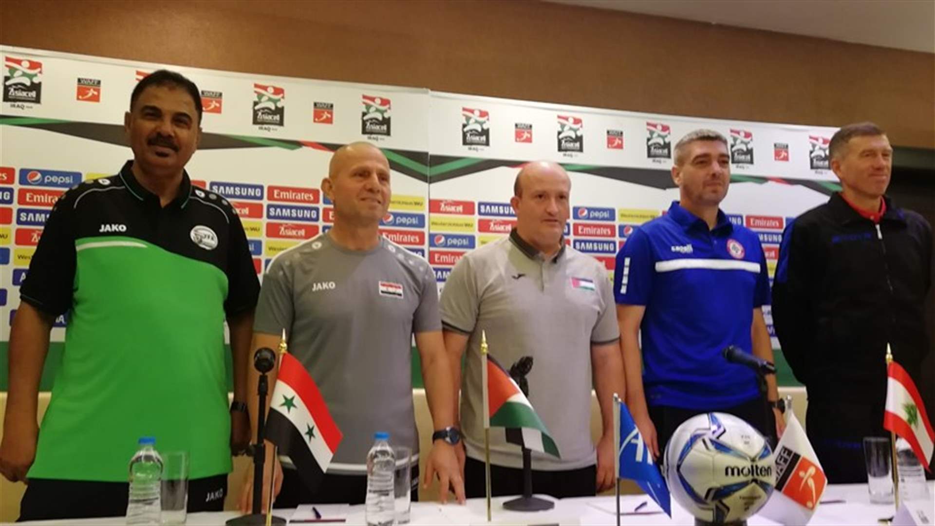 العراق ولبنان في إفتتاح بطولة غرب اسيا لكرة القدم