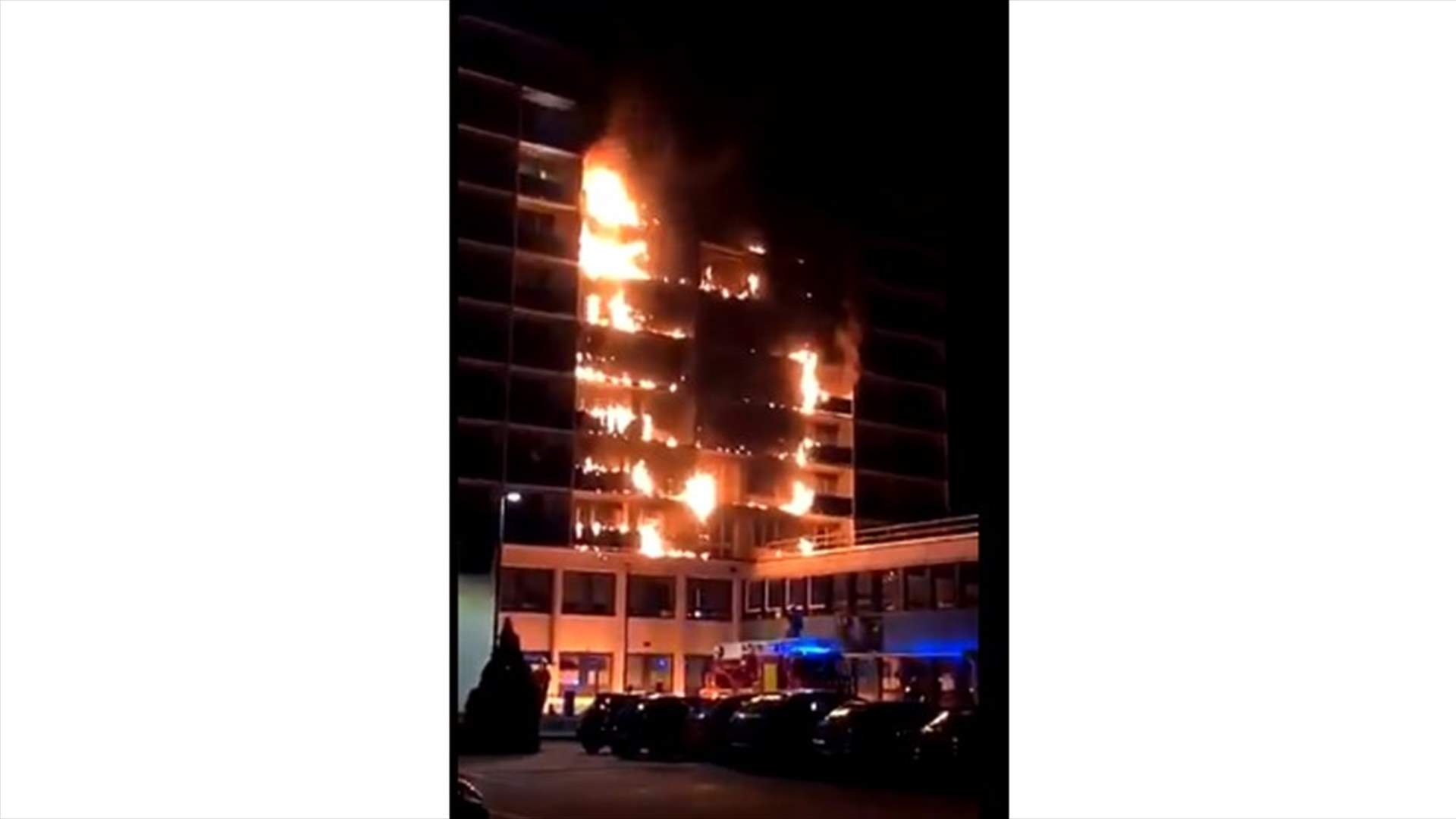 فيديو لحريق اندلع في مستشفى قرب باريس
