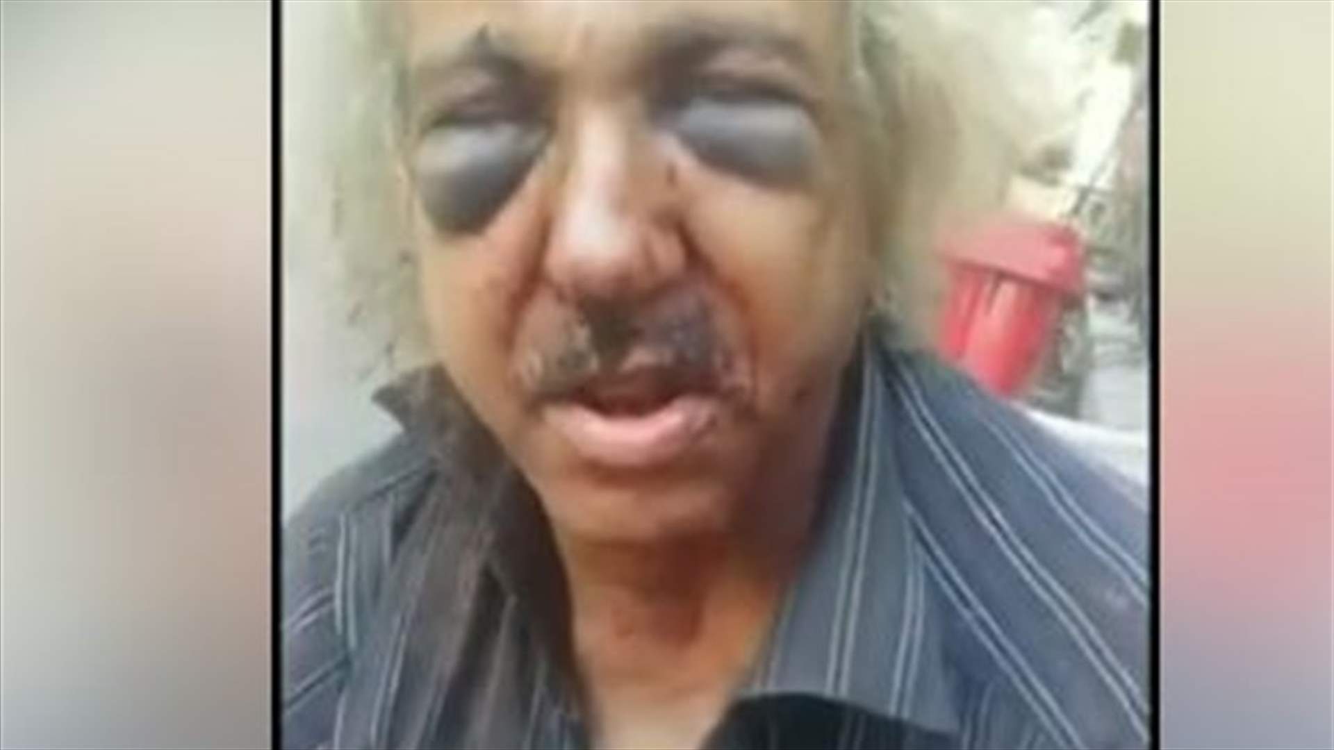 اعتداء وحشي على مسن مشرد في بيروت (فيديو)