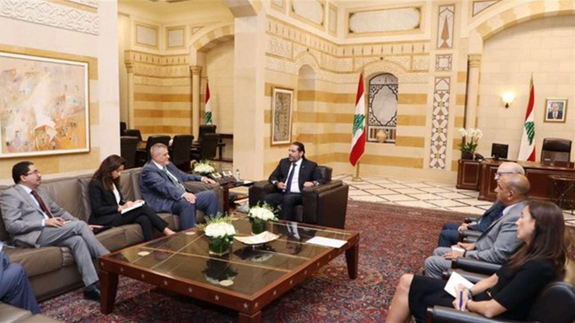 الحريري تابع التطورات مع كوبيش وسفراء وممثلي مجموعة الدول الخمس الدائمة العضوية في مجلس الأمن (صور)