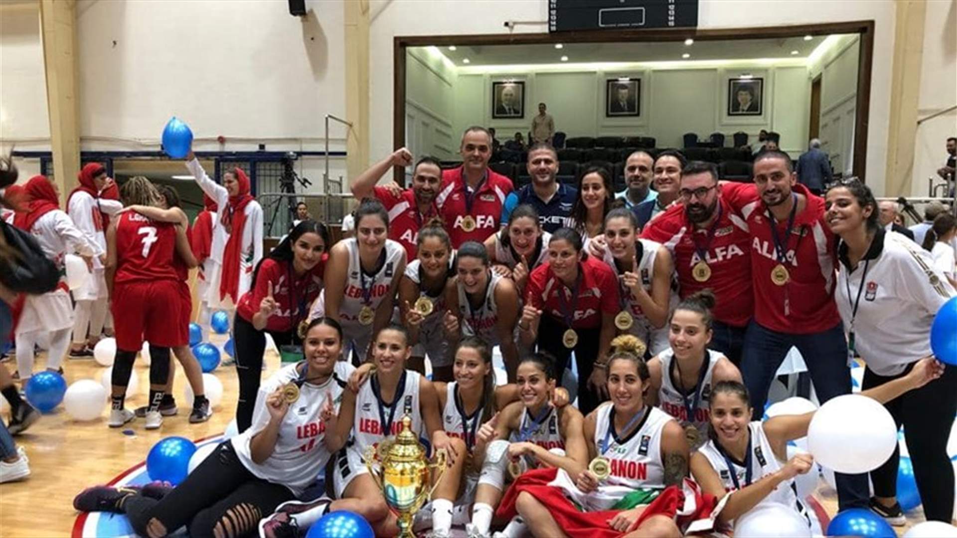 منتخب لبنان للسيدات بطلات سلة غرب آسيا ٢٠١٩