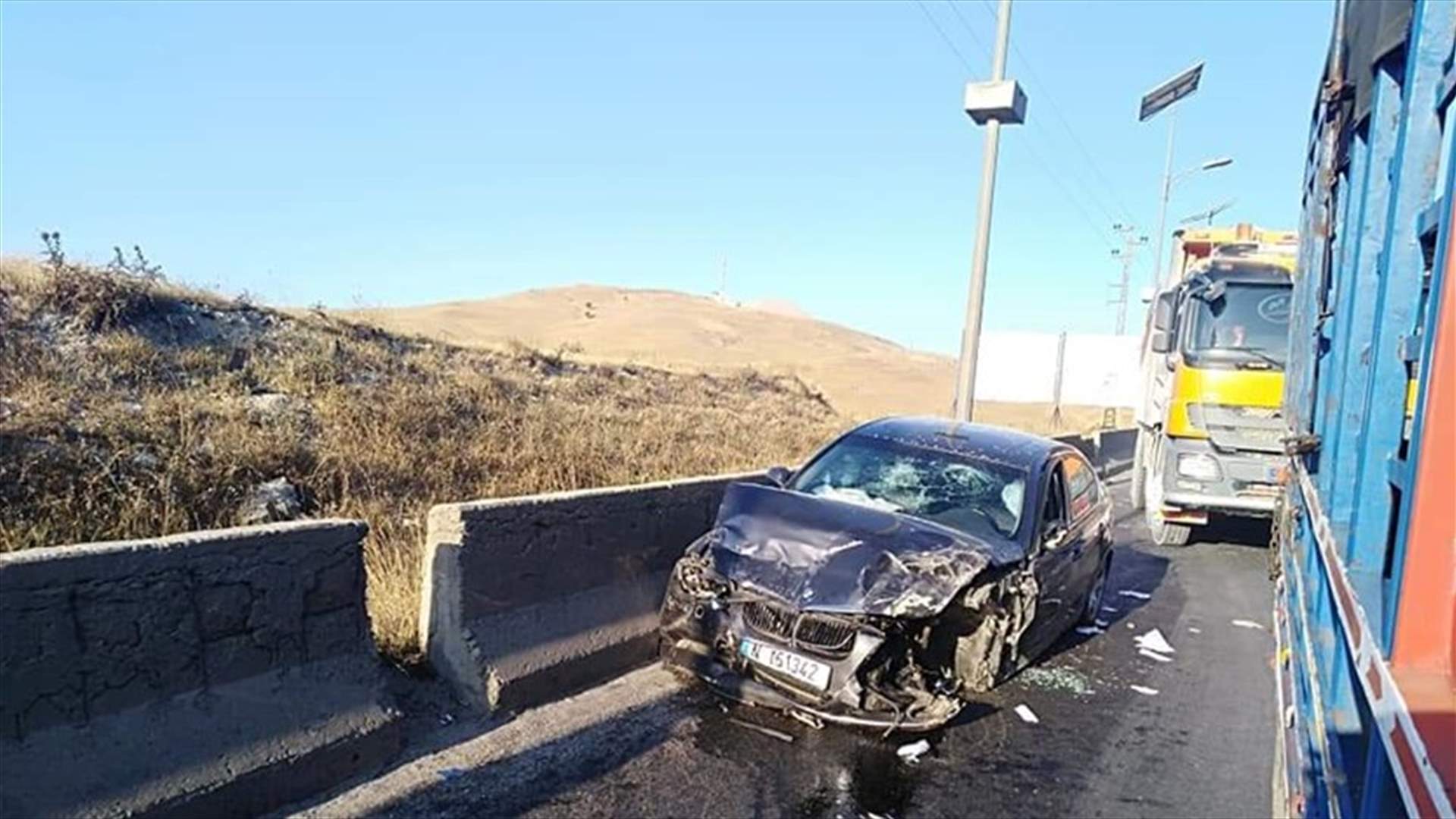 6 جرحى بحادث سير على طريق ضهر البيدر (صورة)
