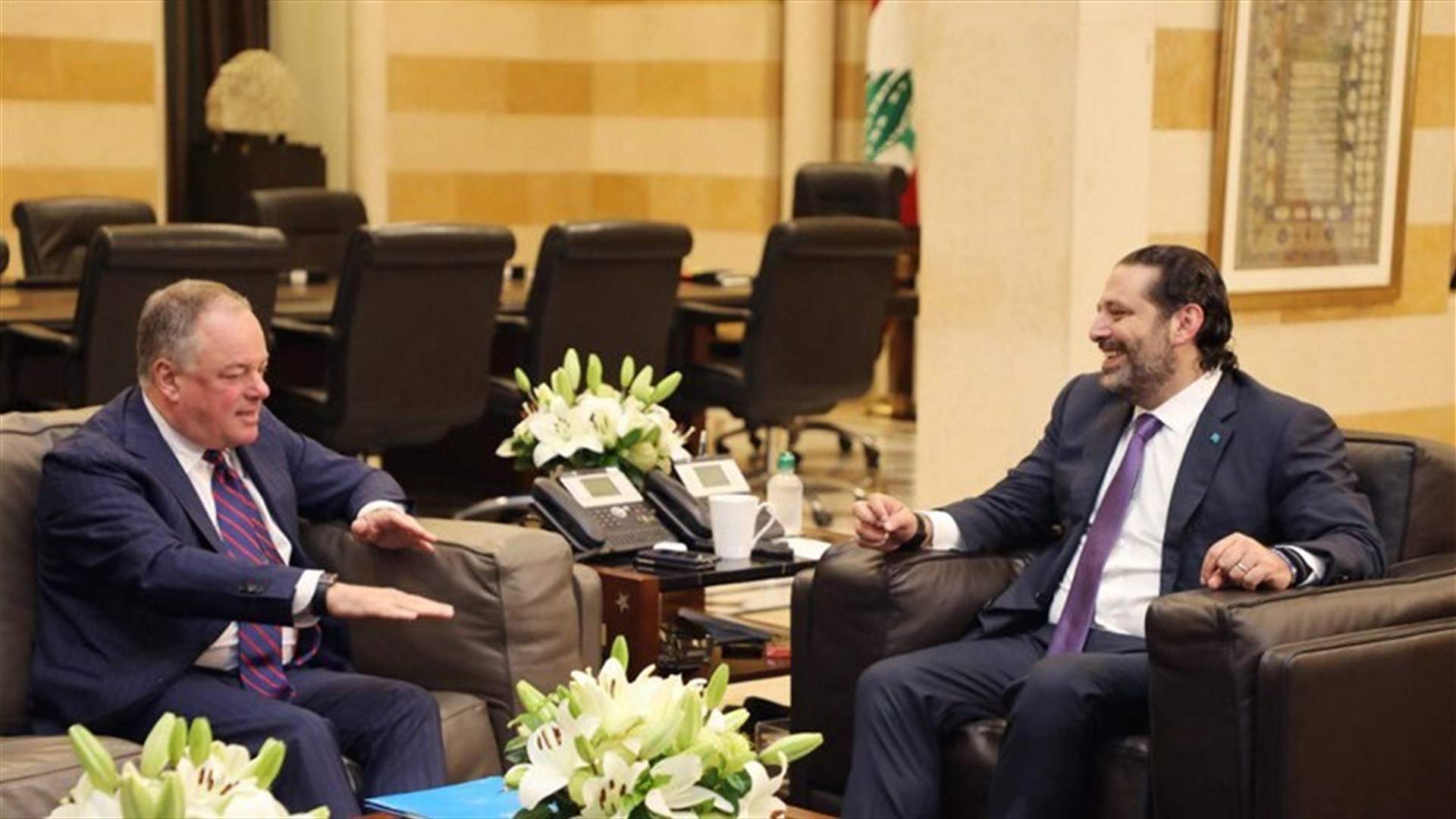 PM Hariri meets with Maj. Gen. Del Col at Grand Serail