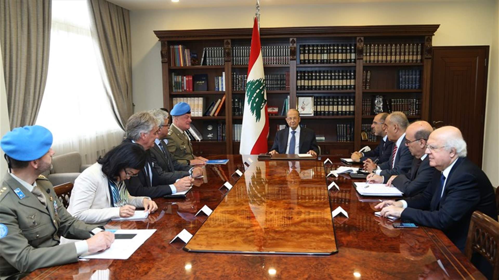رئيس الجمهورية استقبل دل كول: محاولات اسرائيل تغيير الوضع في الجنوب تشكل خطرا داهما على المنطقة ولبنان