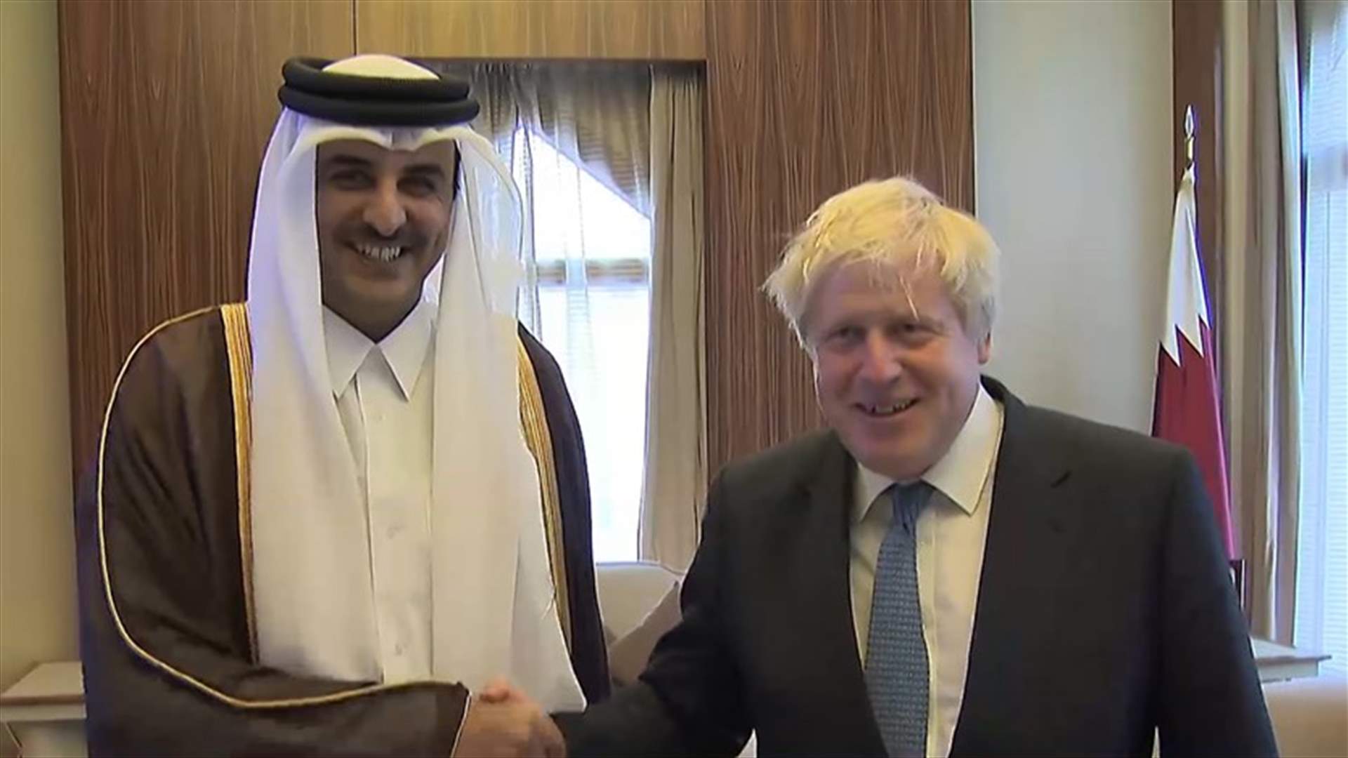 جونسون وأمير قطر بحثا في لندن الهجمات على منشأتي أرامكو بالسعودية