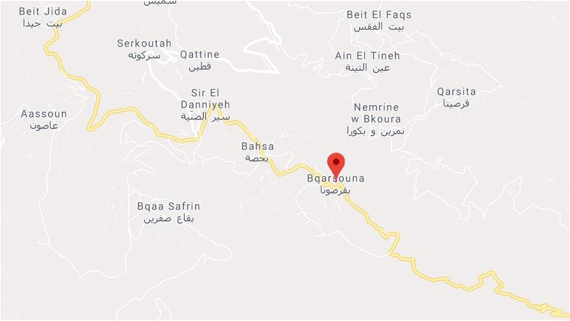 قتيل وجريح في حادث صدم على طريق بقرصونا - الضنية