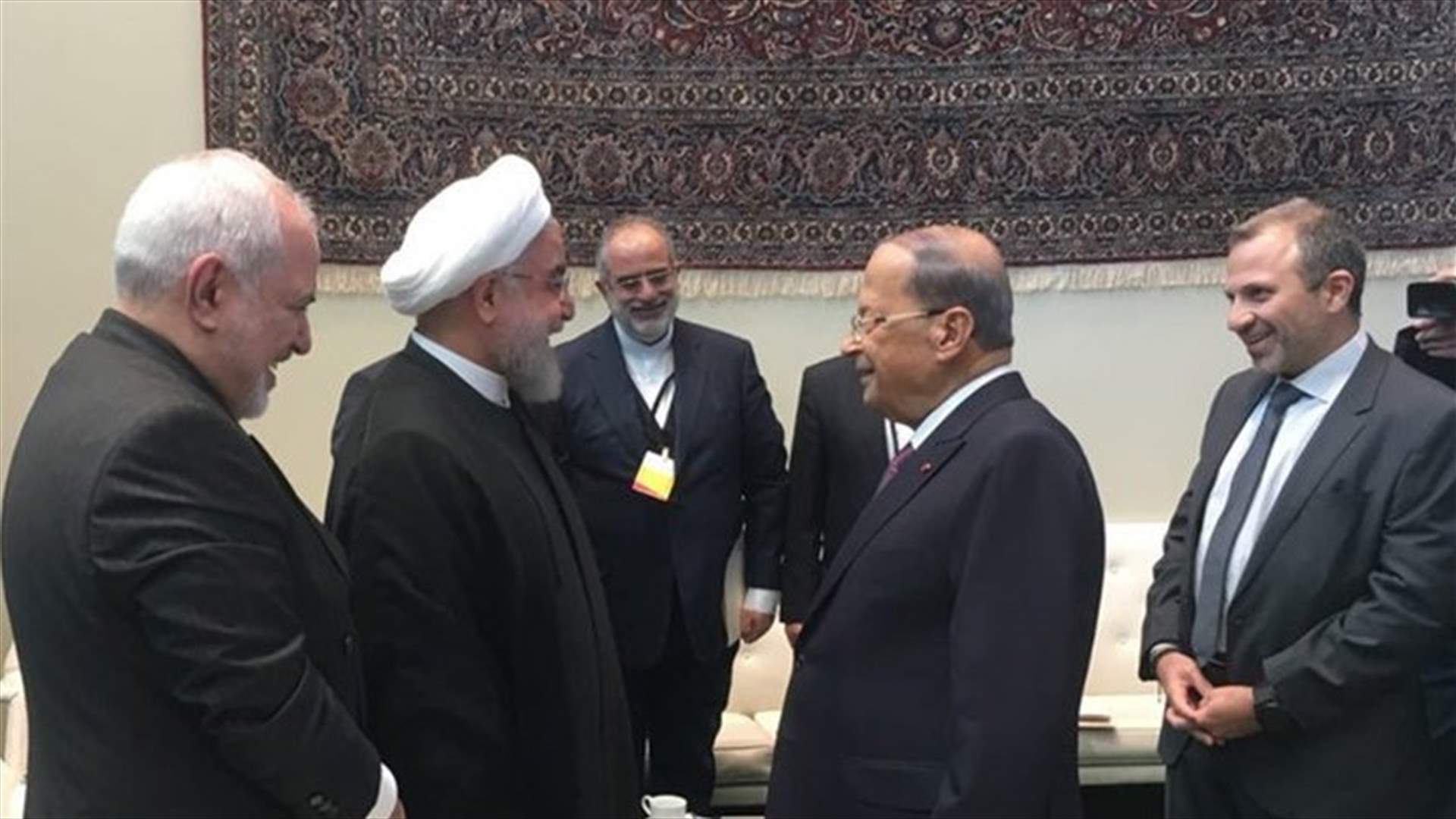 Aoun meets Rouhani in New York