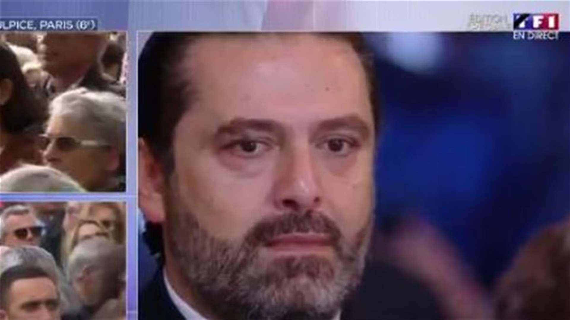 الحريري متأثرا خلال جنازة شيراك.. (فيديو)
