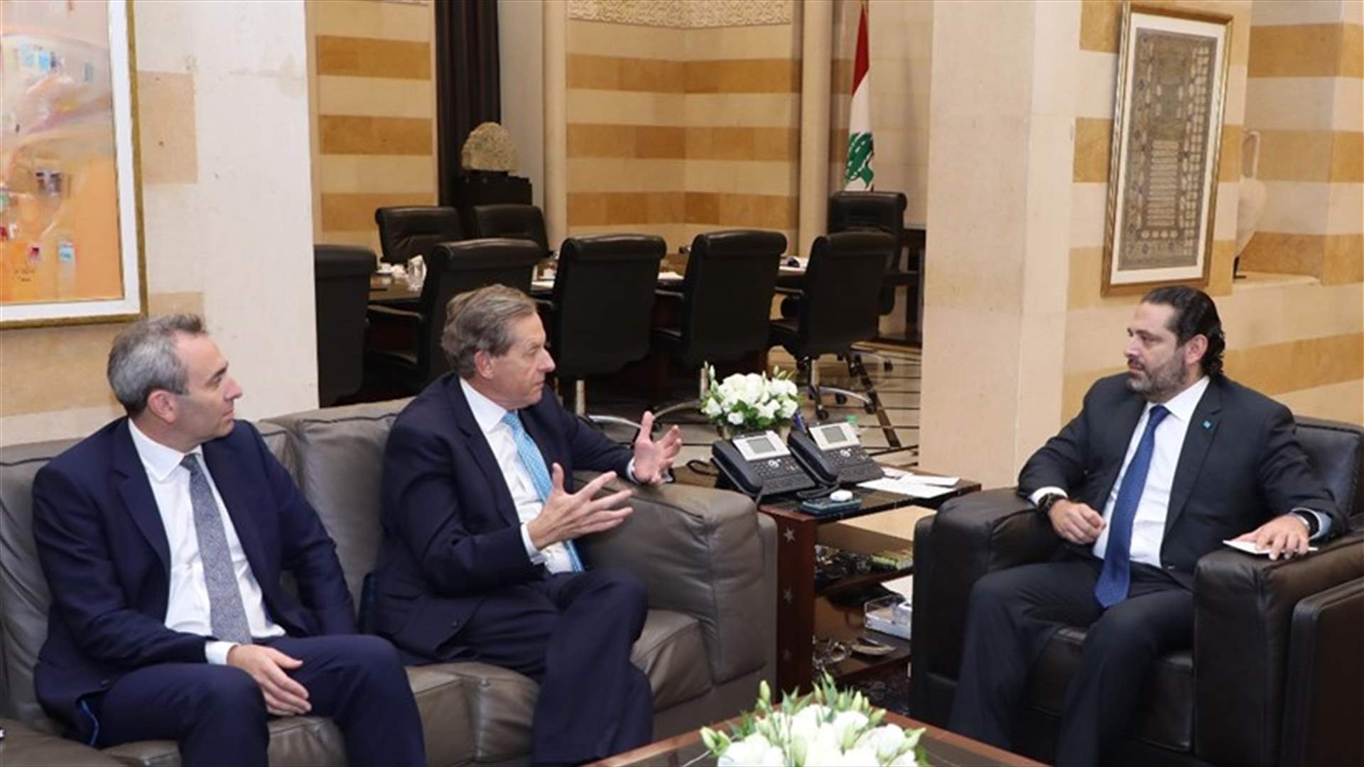 الحريري ناقش مع الموفد التجاري البريطاني فرص التبادل التجاري والاستثمار بين البلدين