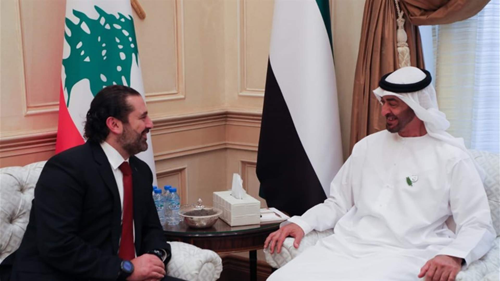 ولي عهد أبوظبي استقبل الحريري: الإمارات حريصة على دعم علاقاتها مع لبنان