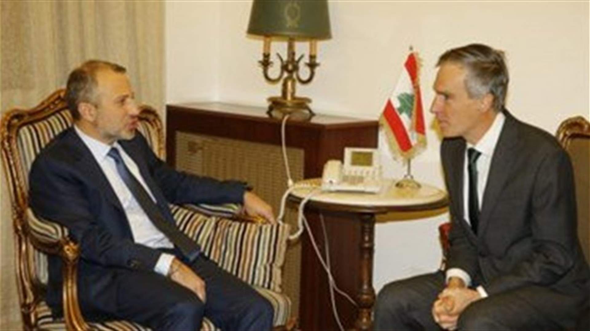 Foreign Affairs Minister Bassil meets UK envoy