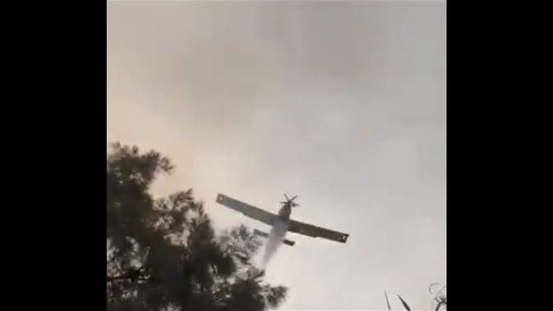 الطائرة القبرصية ترمي المياه على عناصر الدفاع المدني بدل النيران (فيديو)