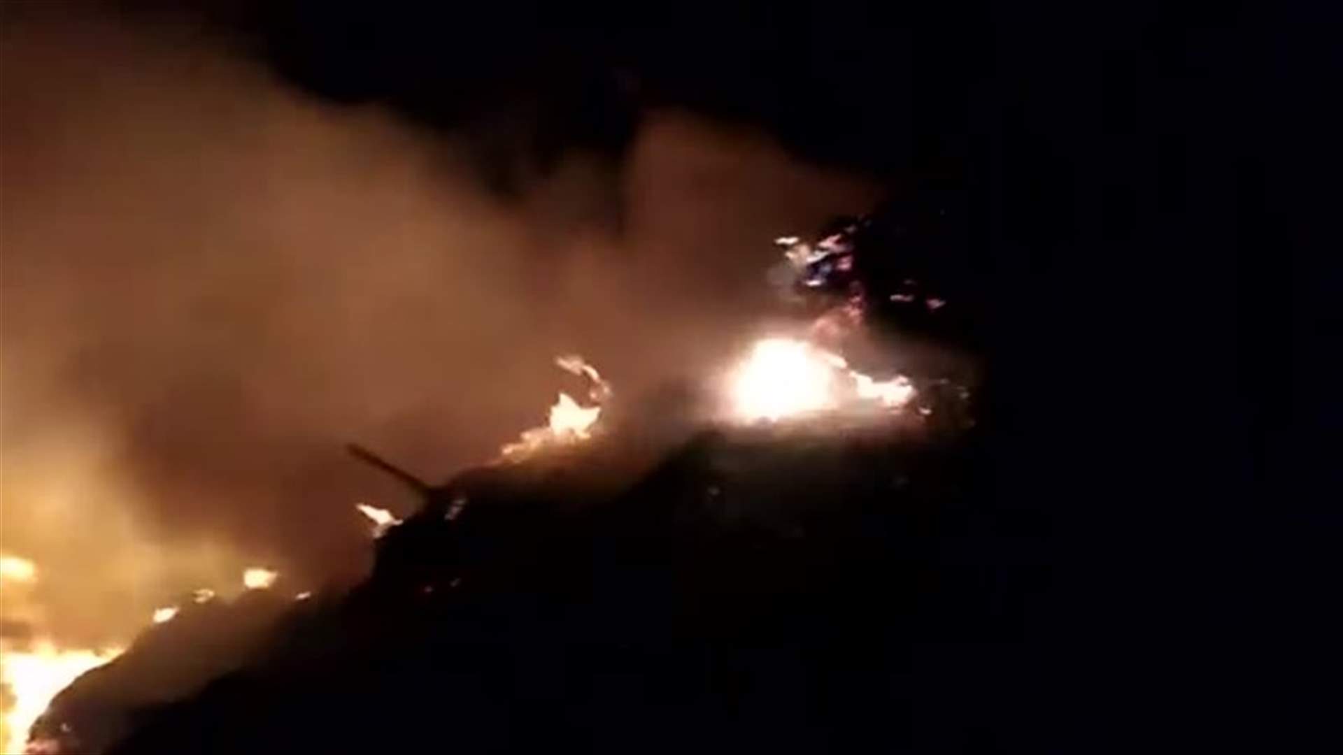 حريق مكب للنفايات في عجلتون (فيديو)