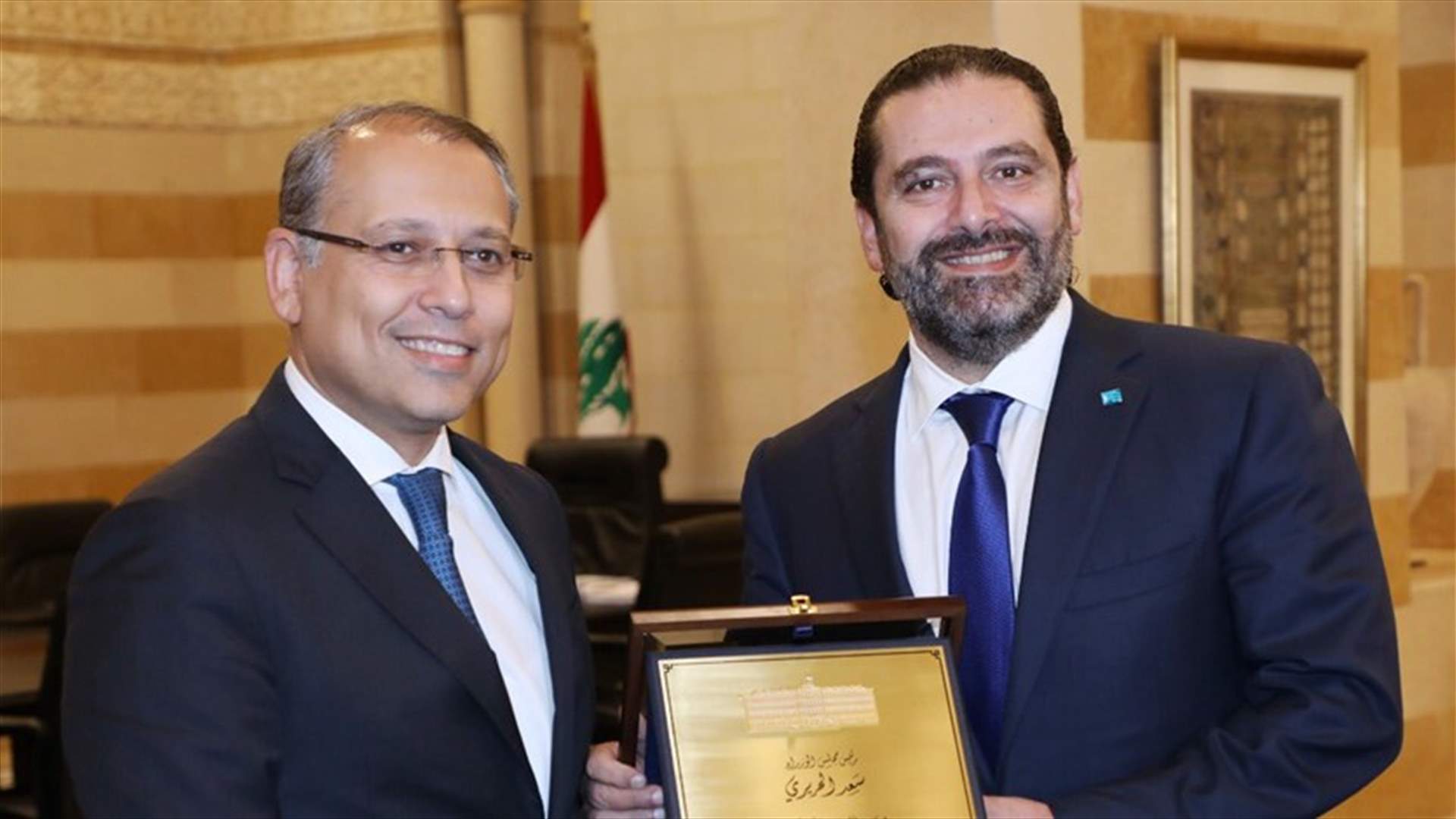 الحريري أولم على شرف النجاري: شكرا للعمل على تطوير العلاقات اللبنانية المصرية