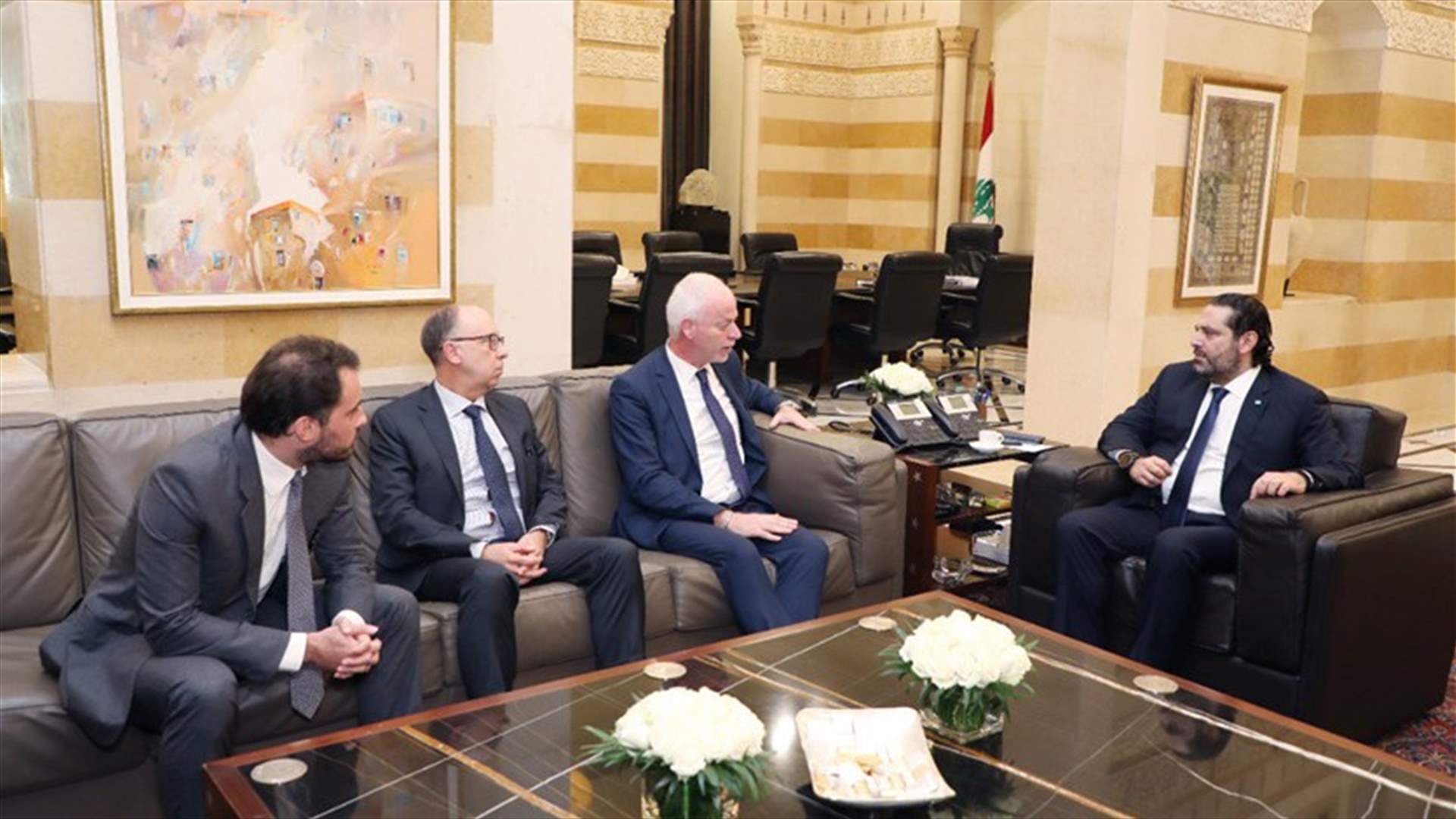 الحريري تابع ووفدا إيطاليا ملف التنقيب عن النفط ومشروع التغويز