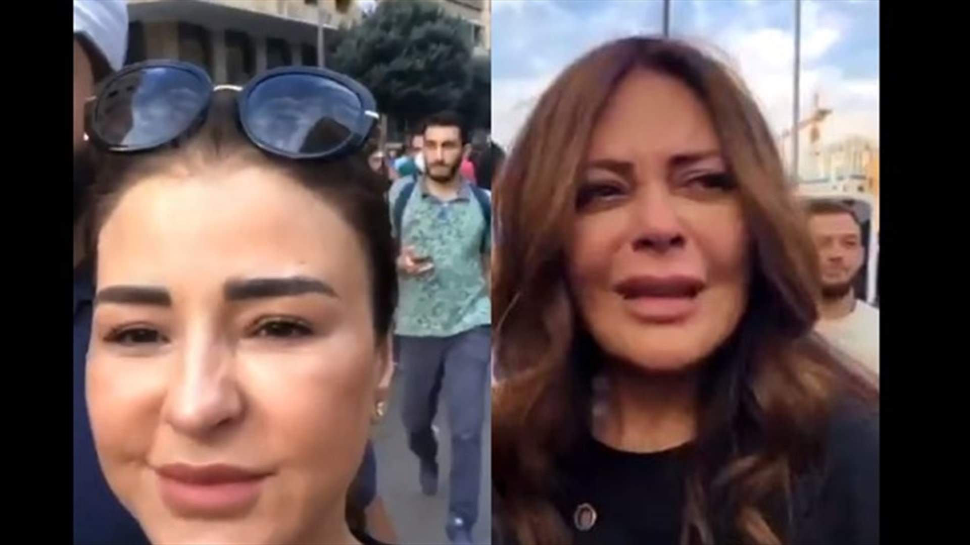 بكاء ماغي بو غصن وكارمن لبس في ساحة رياض الصلح.. دموع الفرح أو اليأس؟