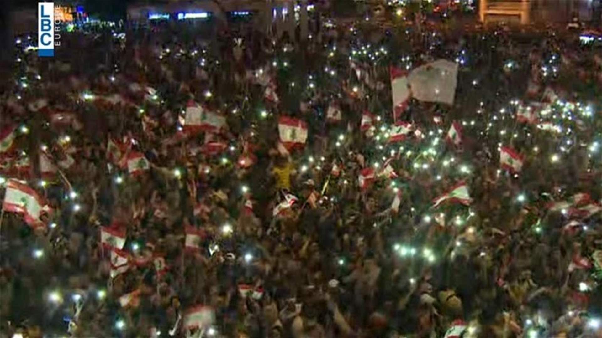 Video shows massive demonstrations across Lebanese regions