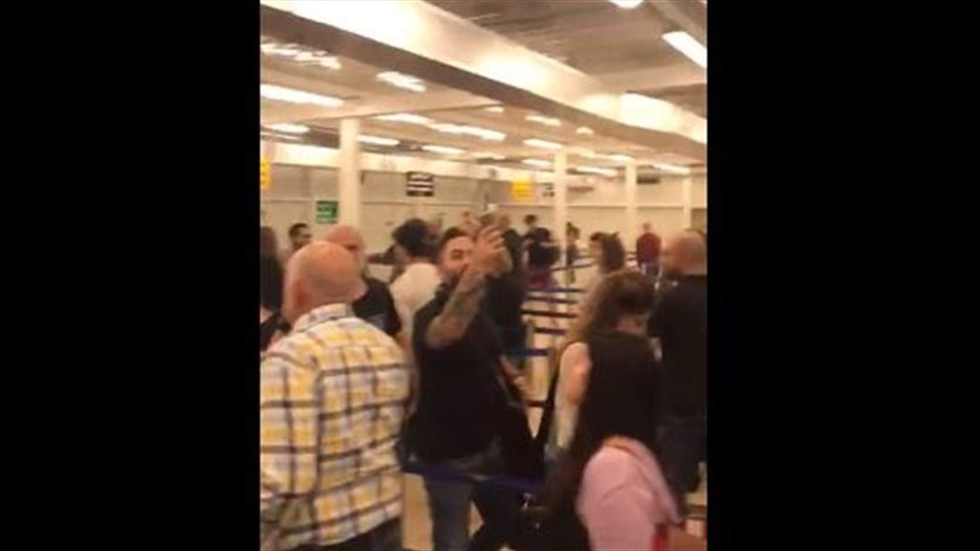 Lebanese passengers sing national anthem at Beirut airport-[VIDEO]