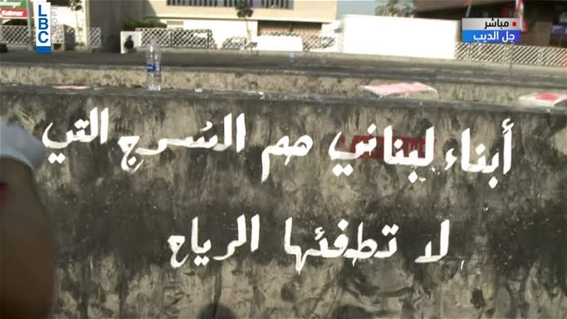 لتخليد ذكرى التظاهرات... لوحة فنية لبنانية على أوتوستراد جل الديب (فيديو)